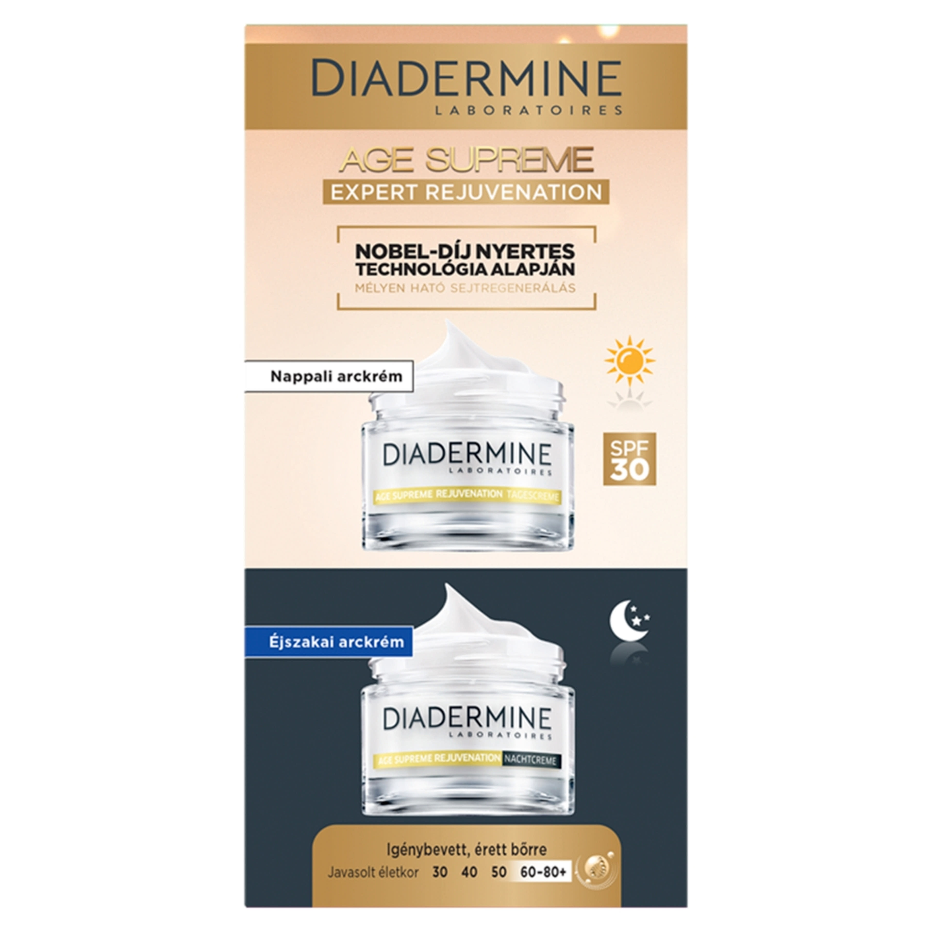 Diadermine Age Supreme nappali & éjszakai öregedésgátló combipack 2x50 ml - 100 ml