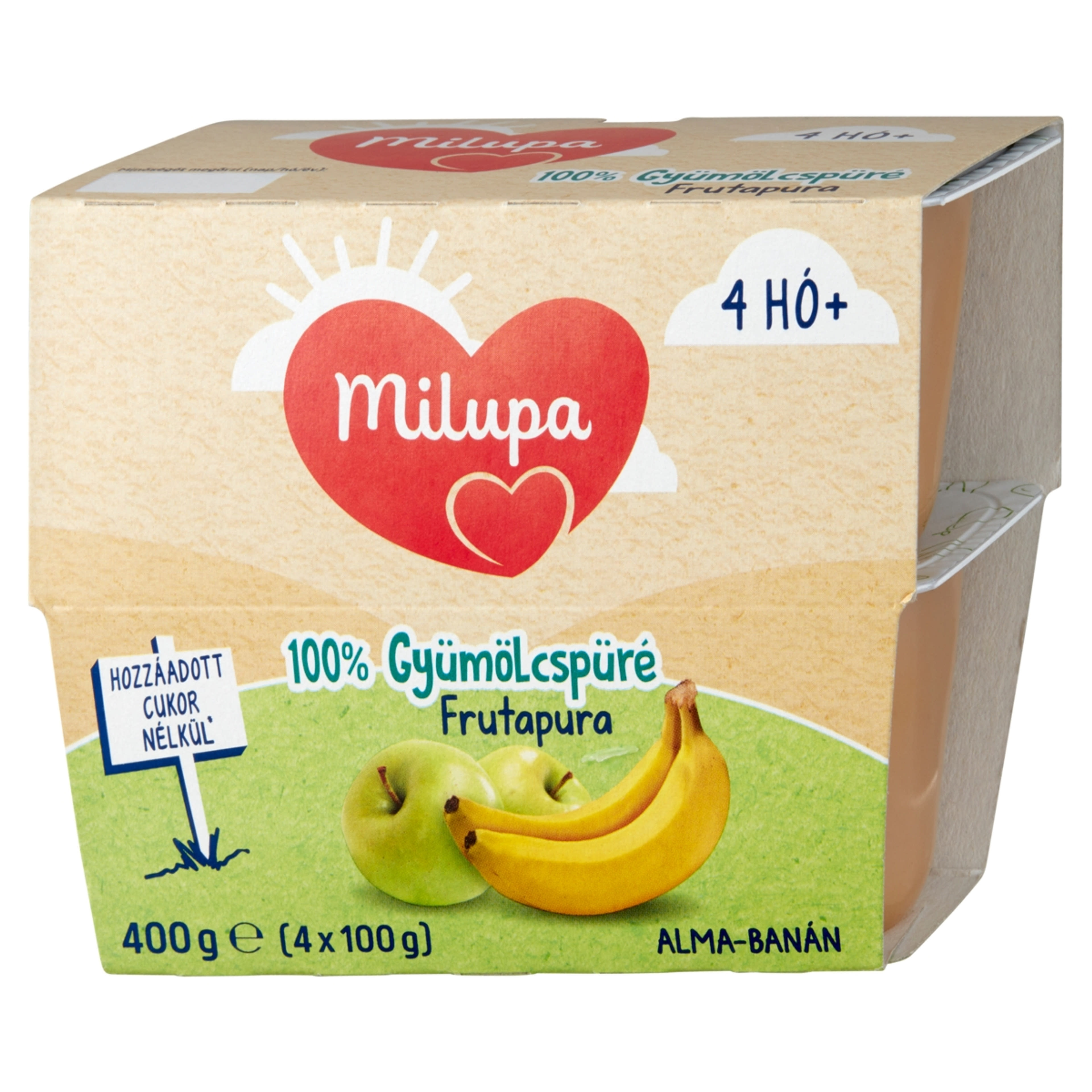 Milupa Frutapura Gyümölcspép Alma- Banán 4-36 Hónapos Kor Között - 4x100 g-3