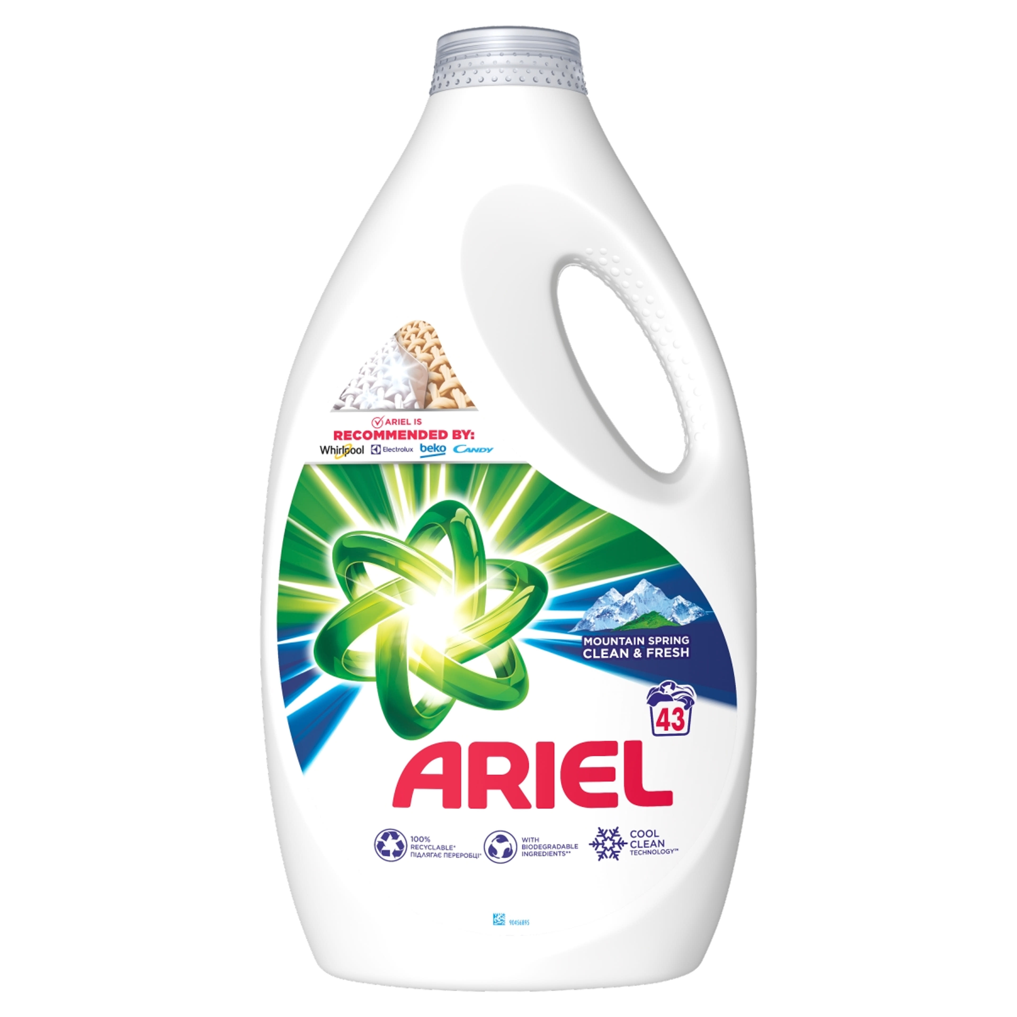 Ariel Mountain Spring Clean & Fresh folyékony mosószer, 43 mosáshoz - 2150 ml