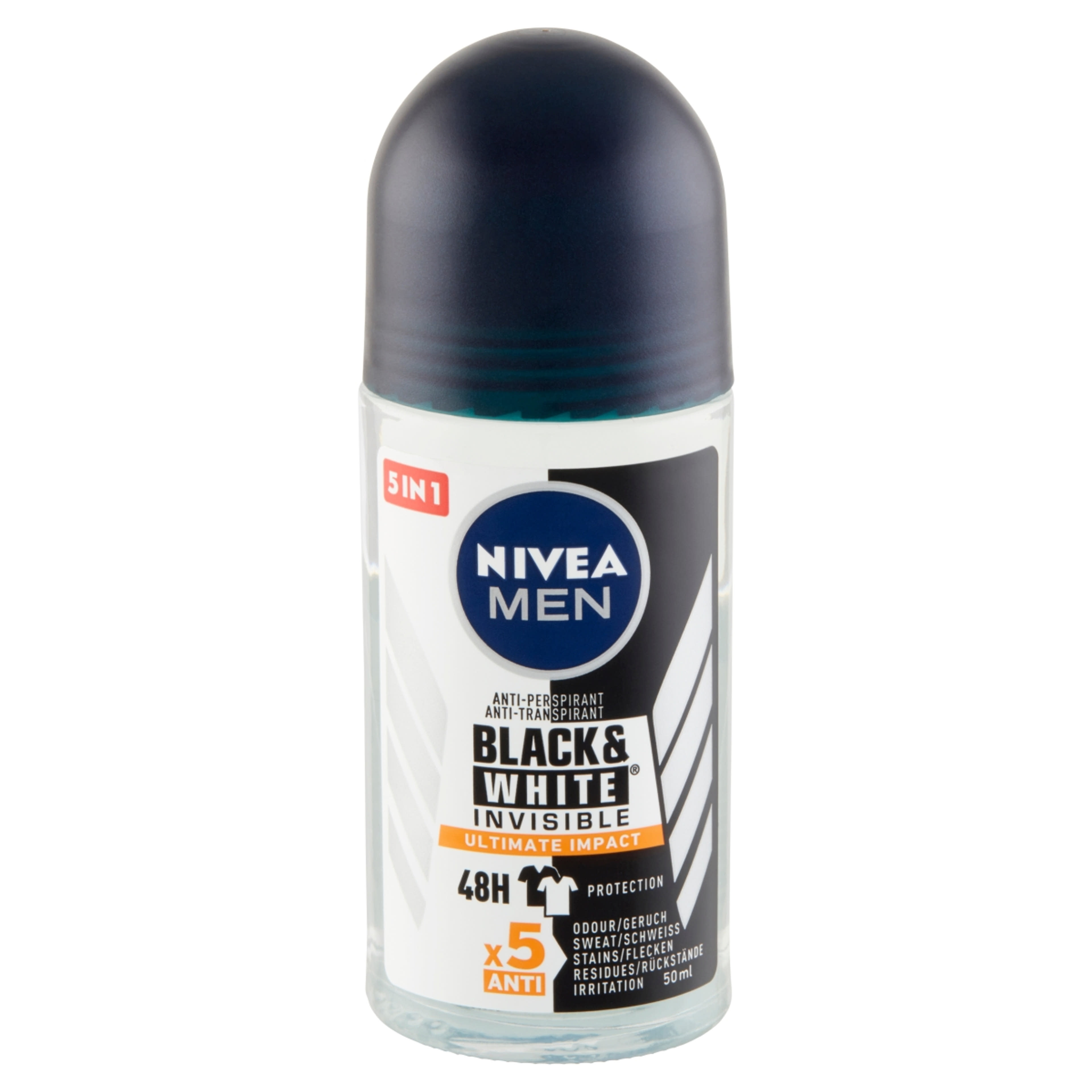 Nivea roll-on black & white invisible ultimate protection férfi - 50 ml-2