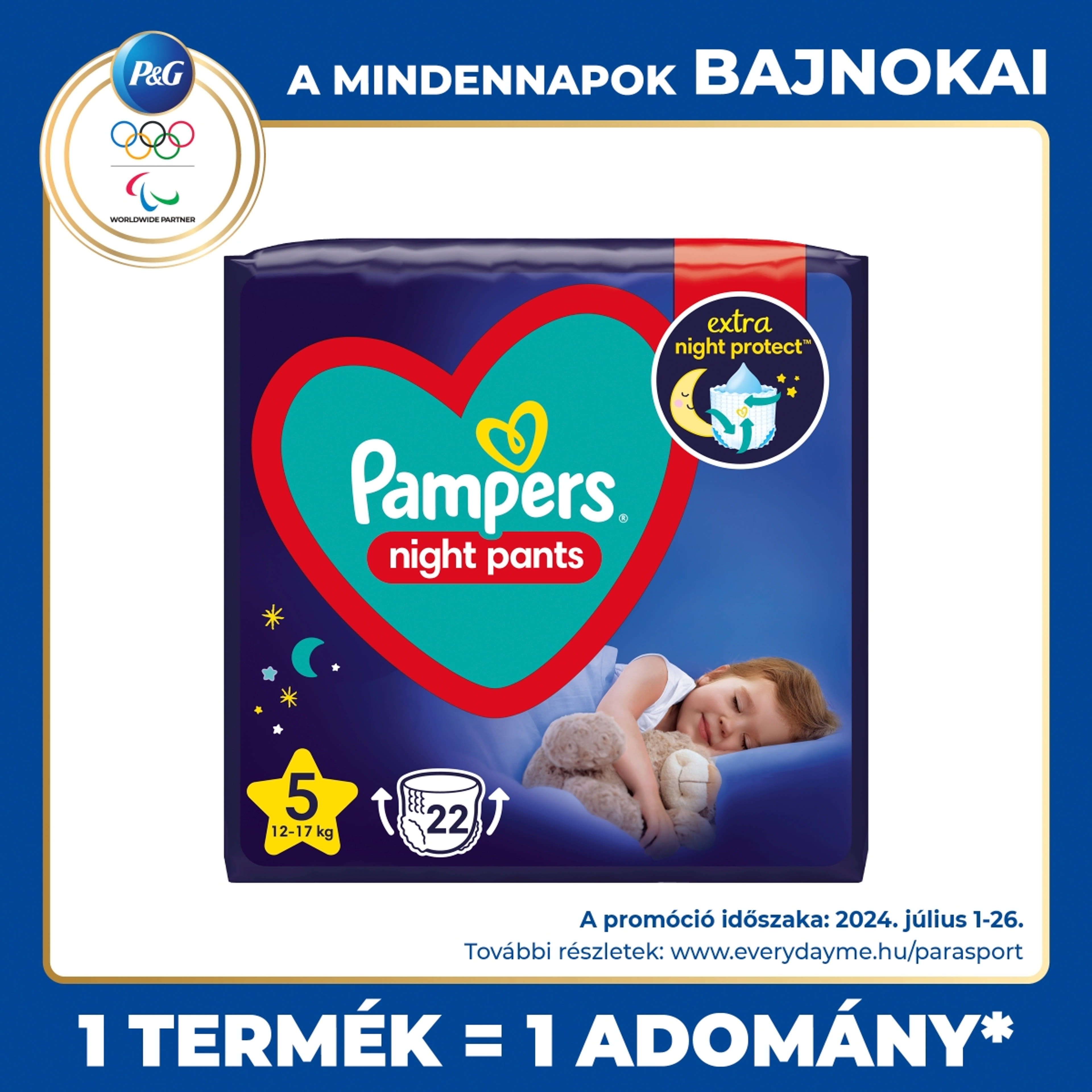 Pampers Night Pants bugyipelenka 5-ös 12 - 17 kg - 22 db-1