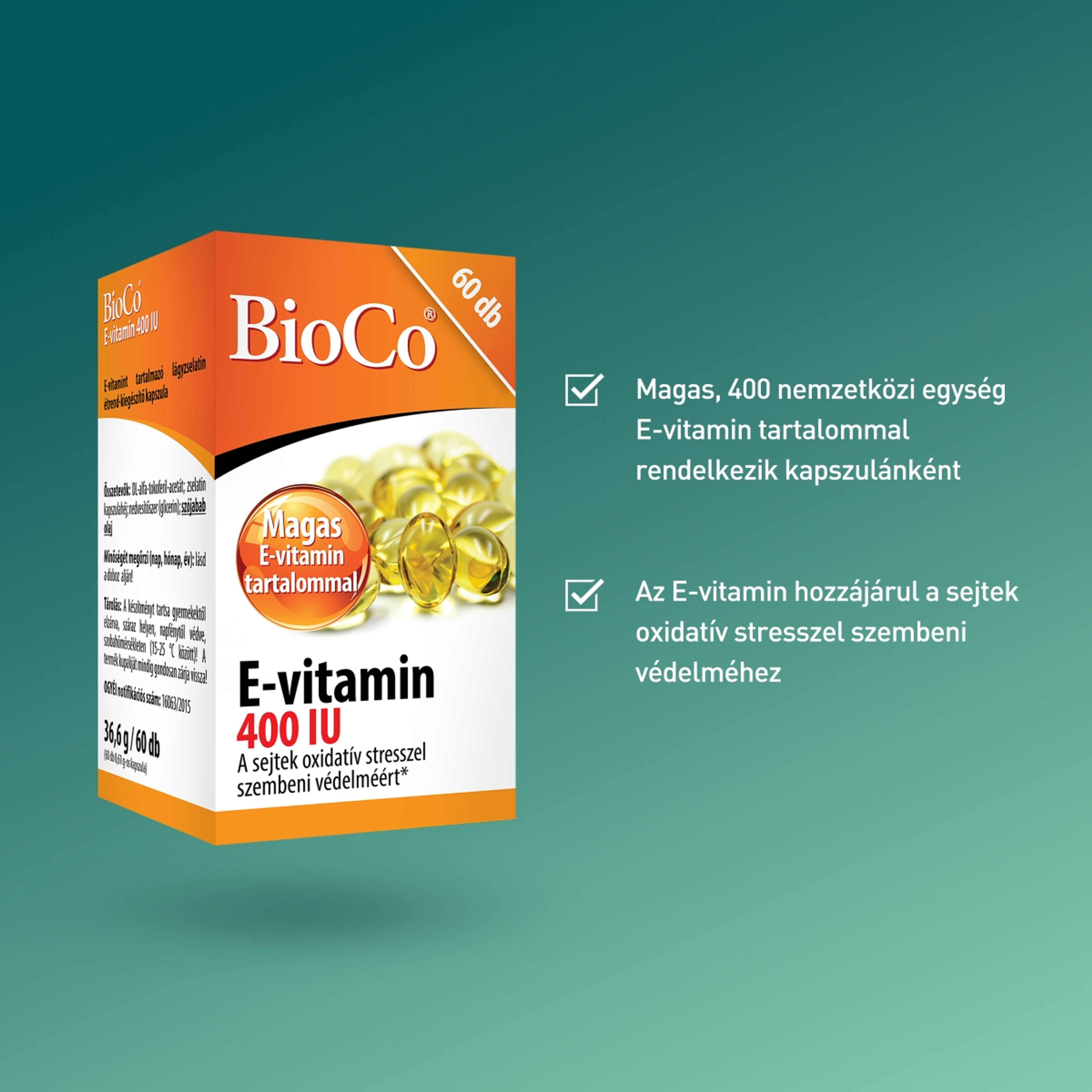 Bioco E-vitamin 400 IU étrend-kiegészítő kapszula - 60 db-4