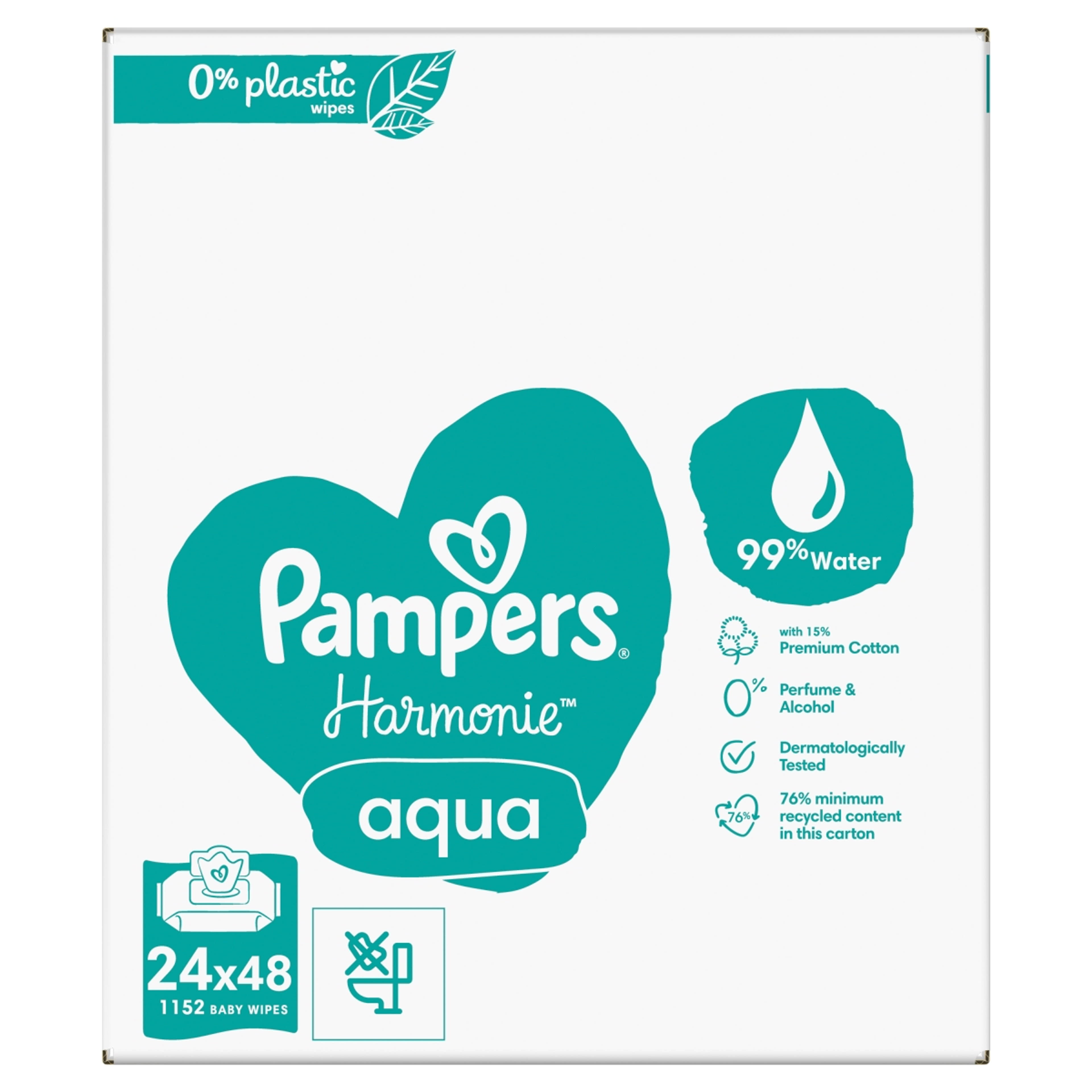 Pampers Harmonie Aqua nedves törlőkendő 24x 48 db - 1152 db