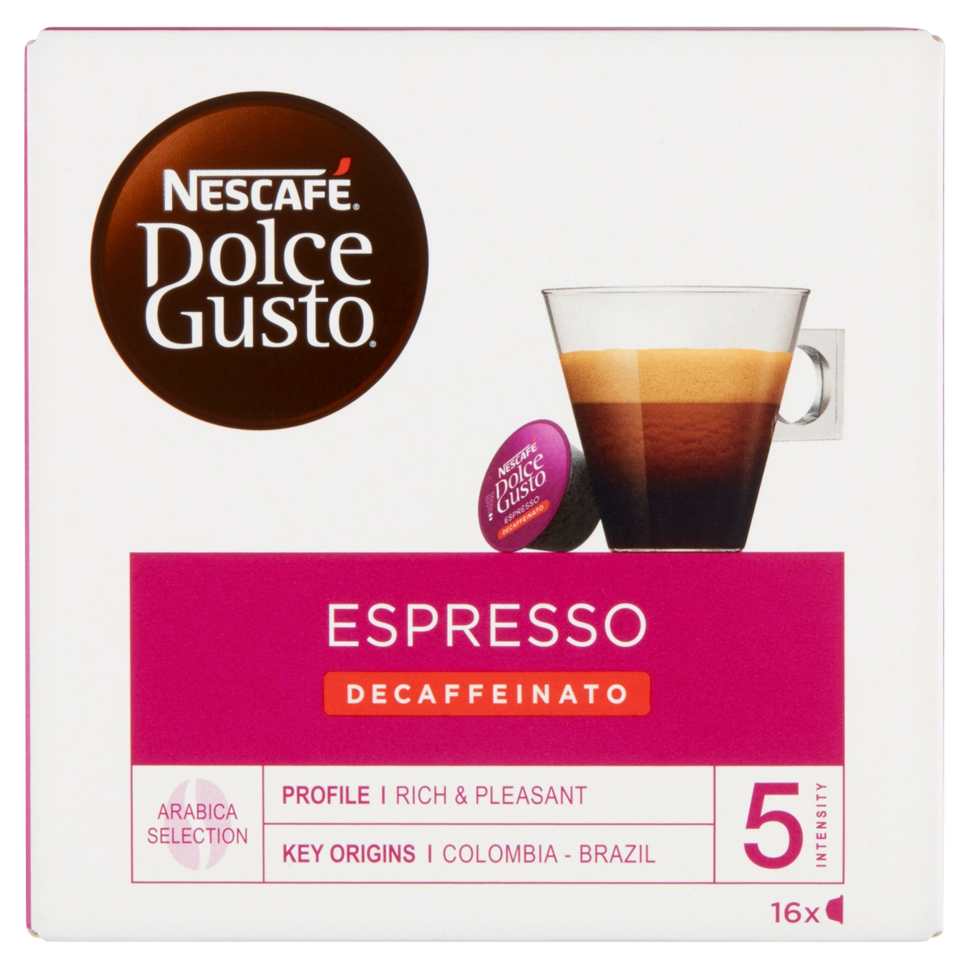NESCAFÉ Dolce Gusto Espresso koffeinmentes kávékapszula, 16 kapszula - 96 g