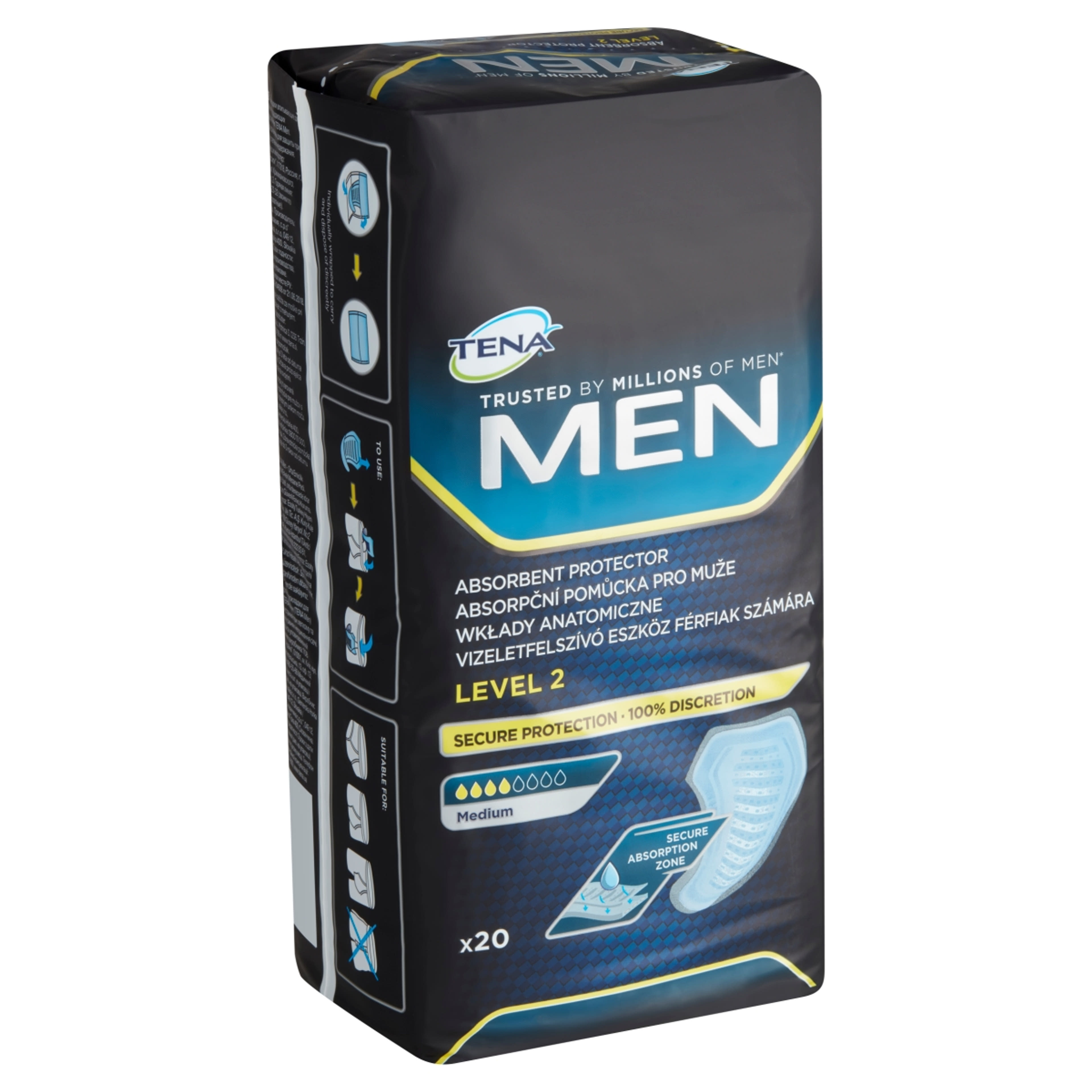 Tena Men Level 2 Medium vizeletfelszívó eszköz férfiak számára - 20 db-2
