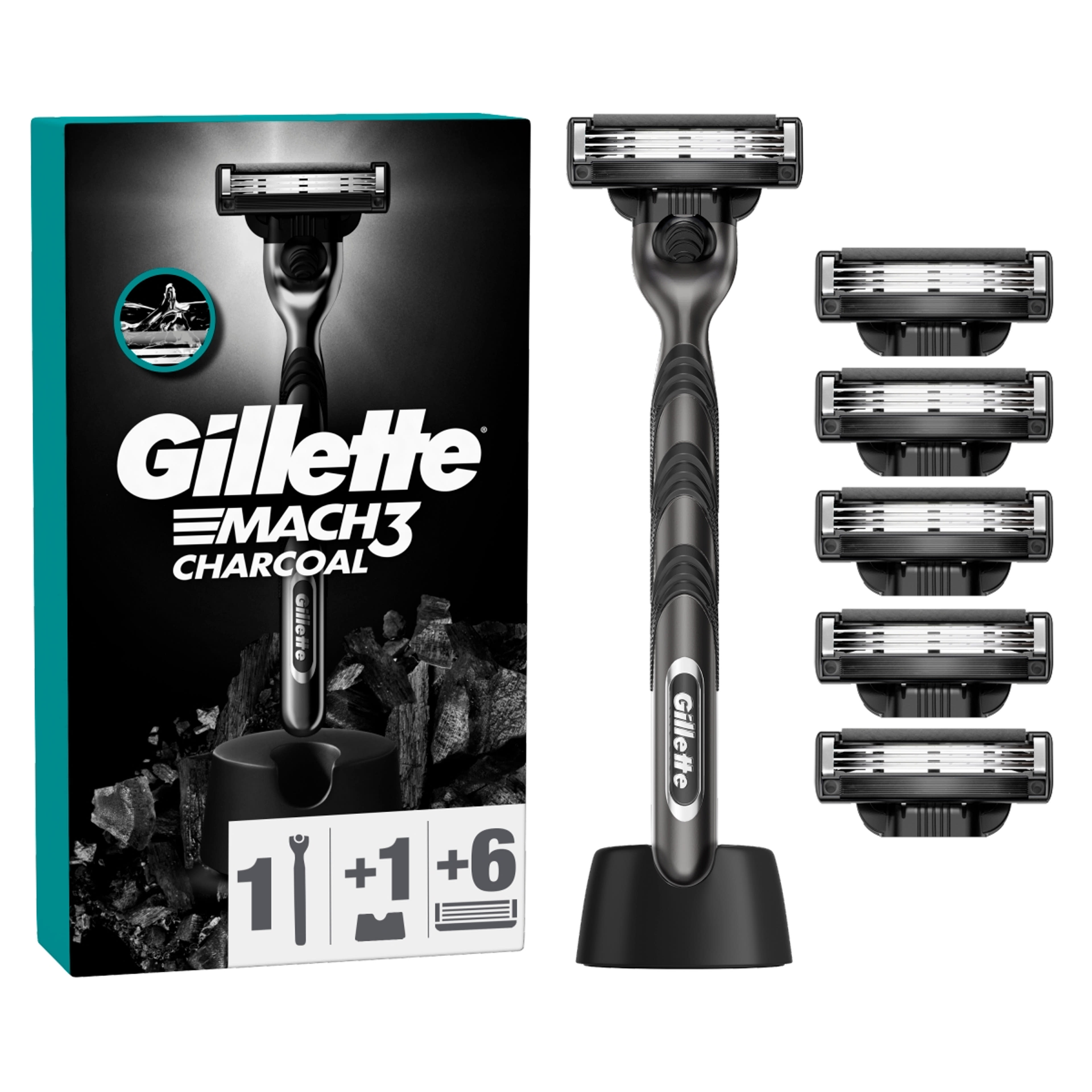 Gillette Mach3 Charcoal férfi borotva készülék 6 db borotvabetéttel - 1 db-8