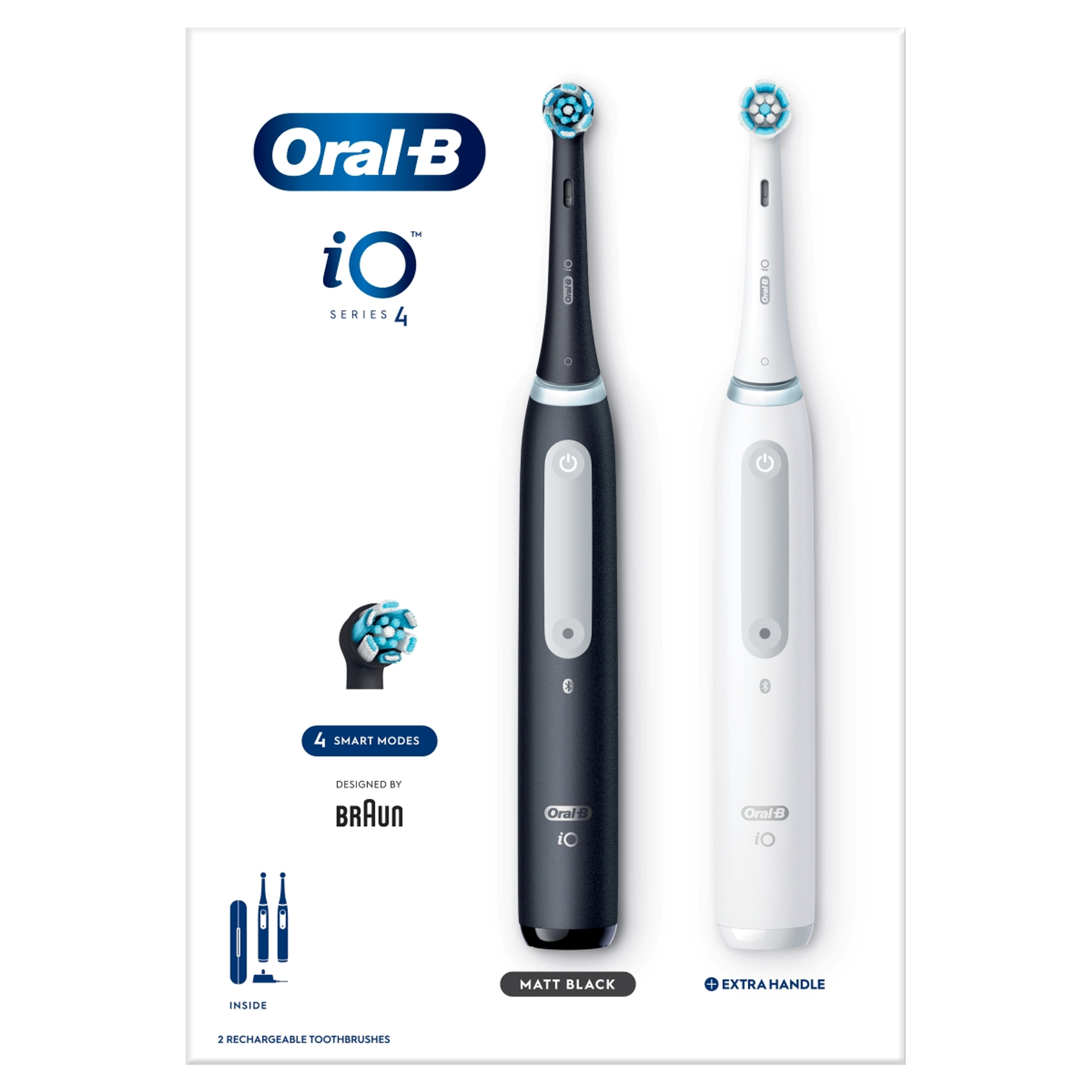 Oral-B iO 4 elektromos fogkefe, fekete és fehér - 2 db-1
