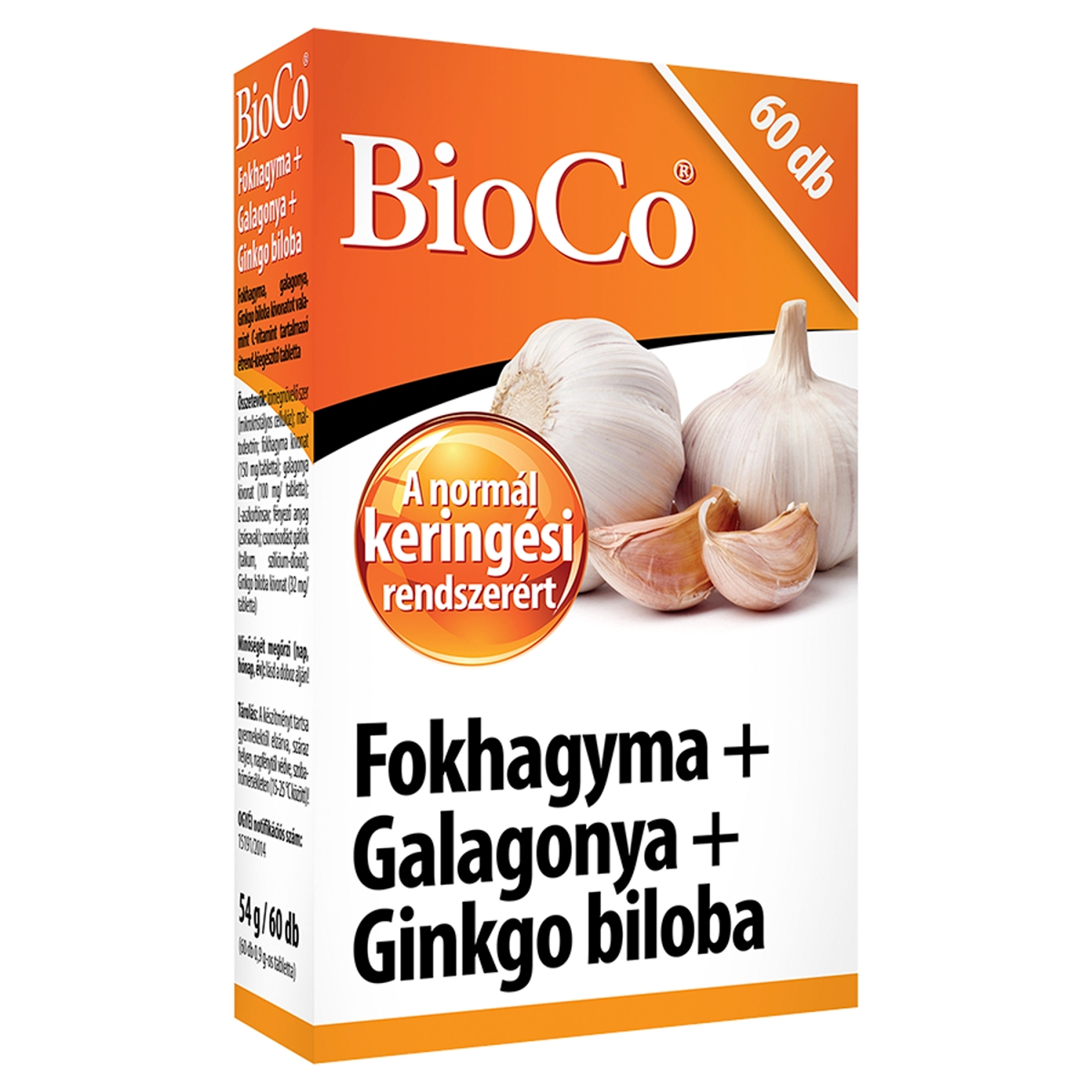 BioCo Fokhagyma+ Galagonya+ Ginko Biloba Kapszula - 60 db-2