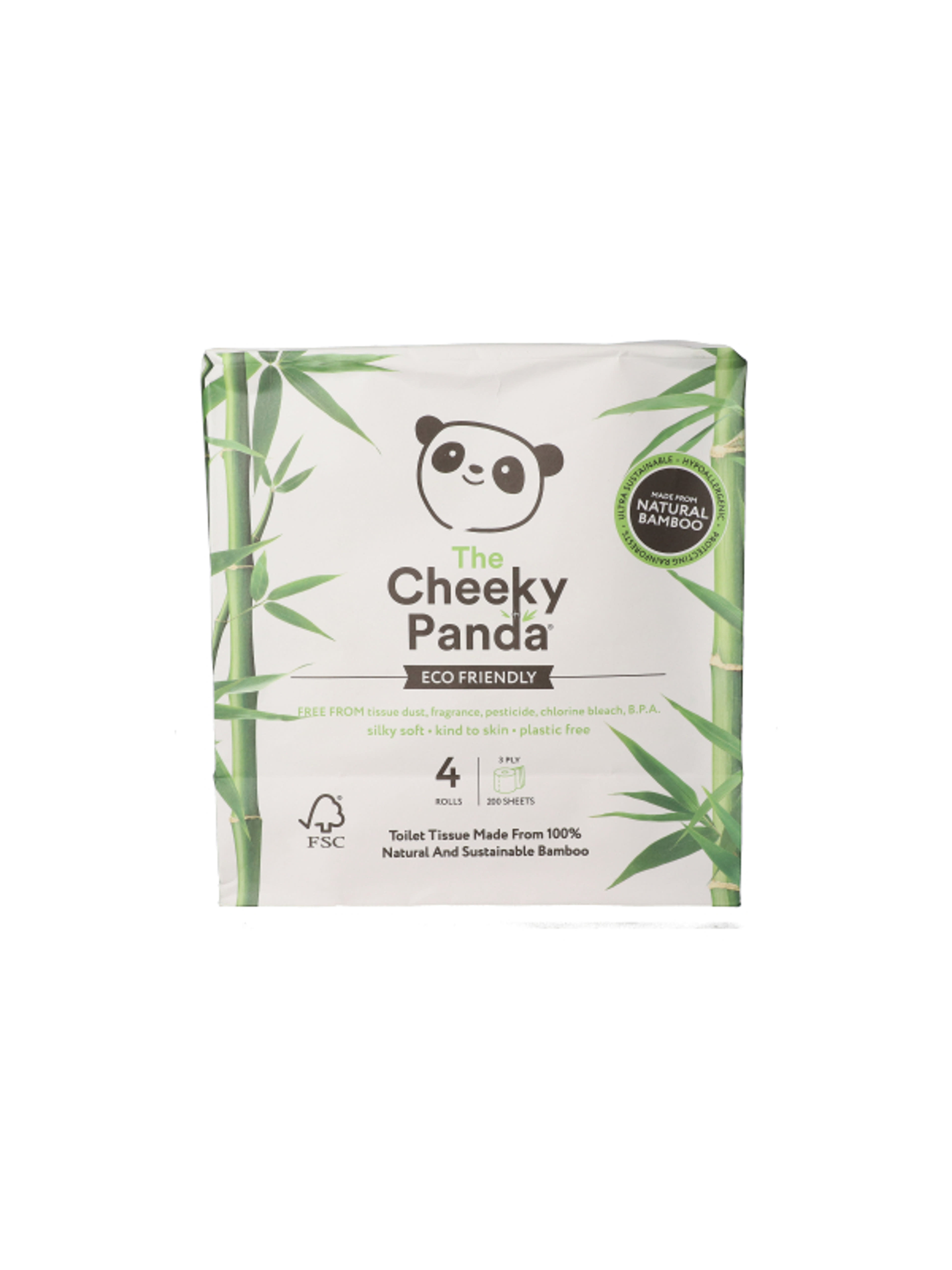 Cheeky Panda Bambusz topa papír csomagolásba 3 rétegű - 4 db