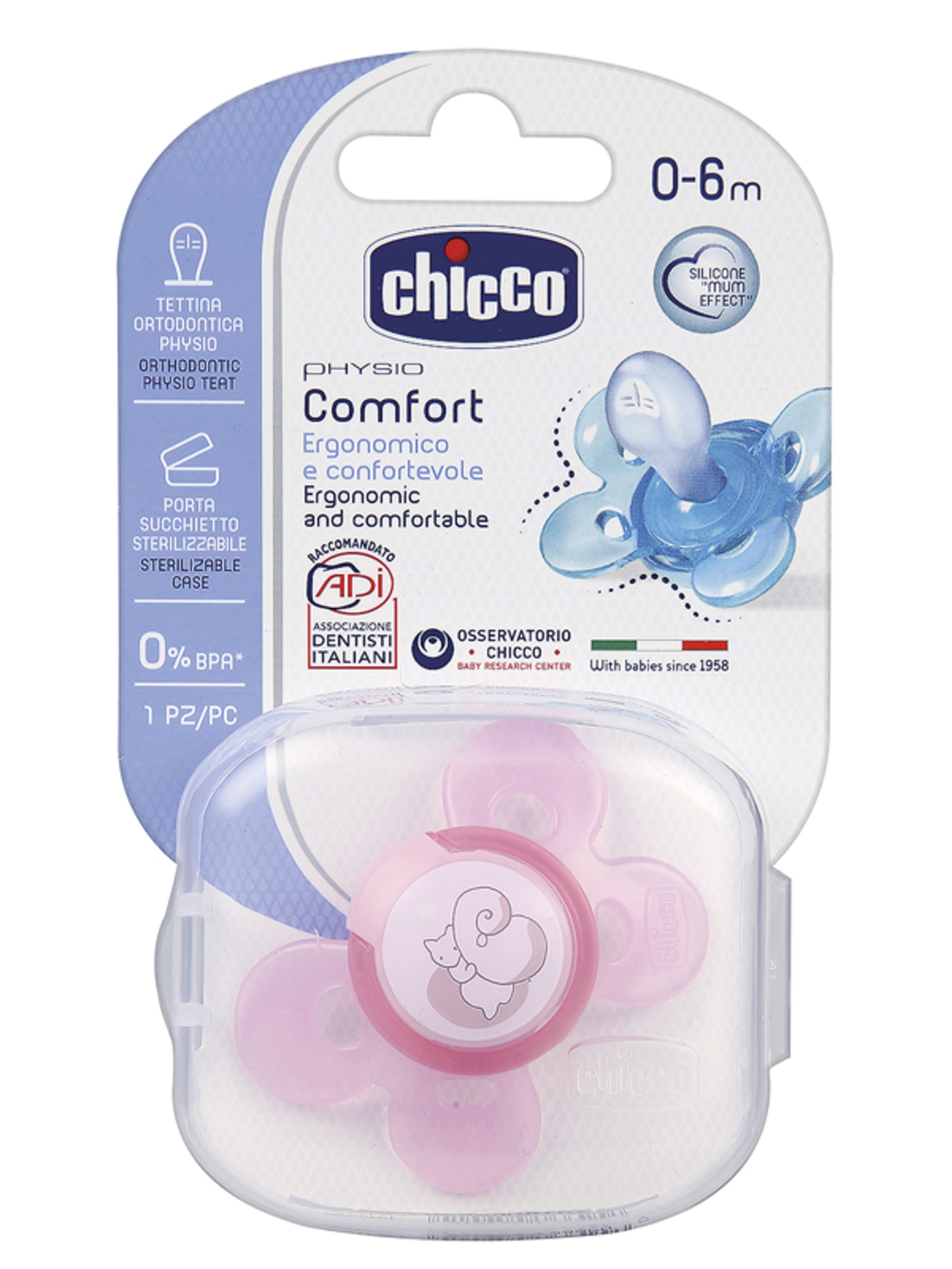 Chicco Physio Comfort Szilikon Cumi - 1 db