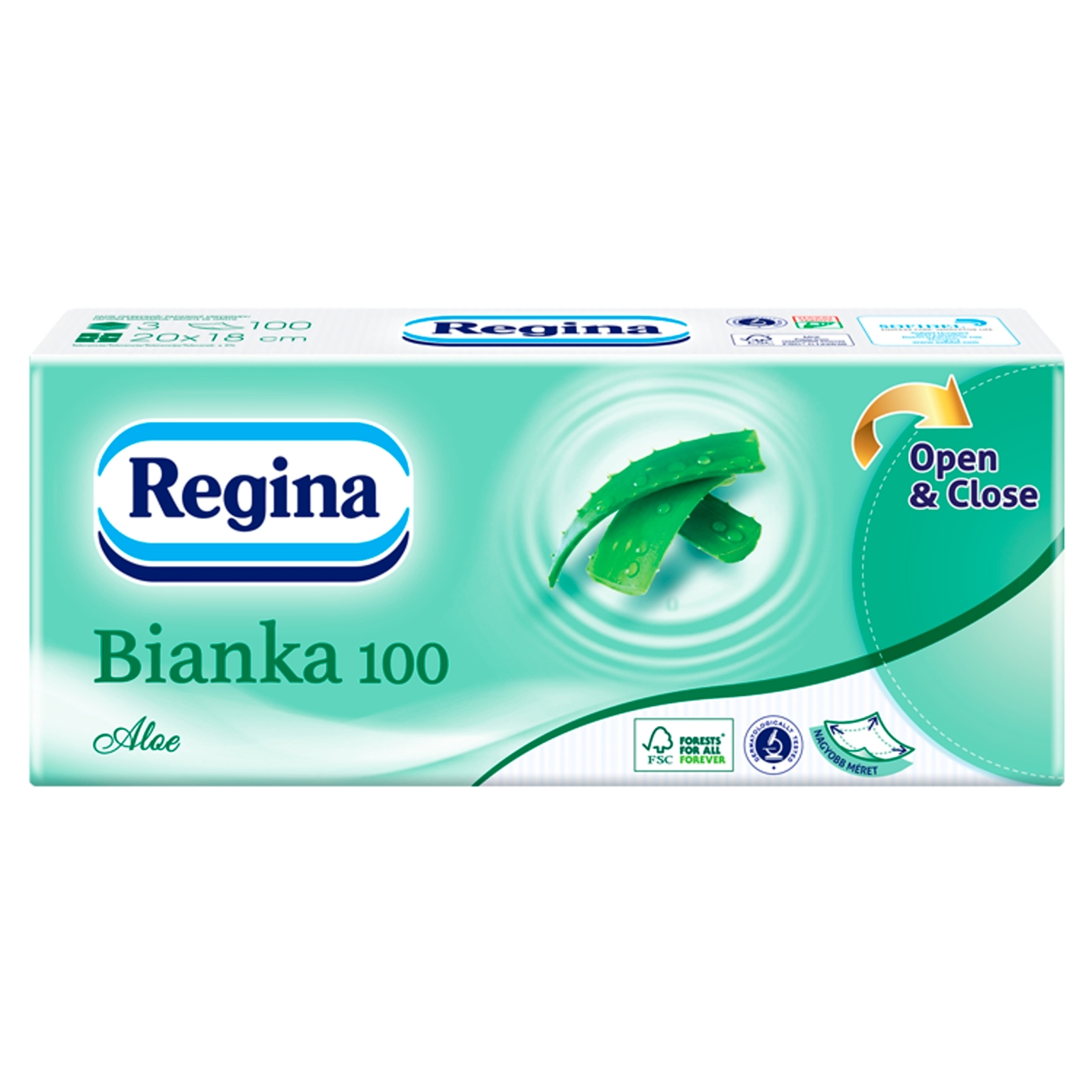 Regina Bianka100 Aloe, illatosított 3 rétegű papír zsebkendő - 100 db-1