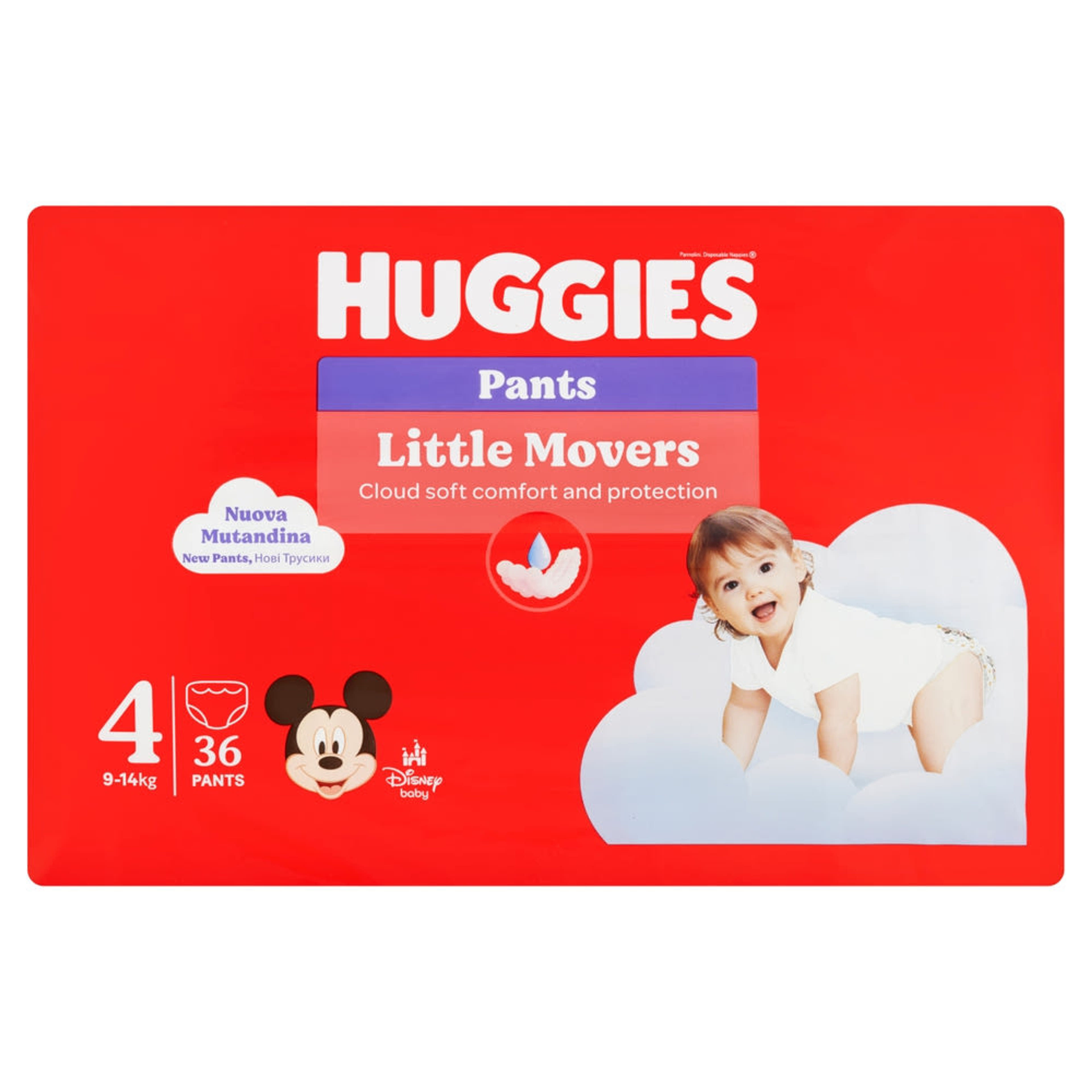 Huggies Little Movers 4 bugyipelenka 9-14 kg – 36 db