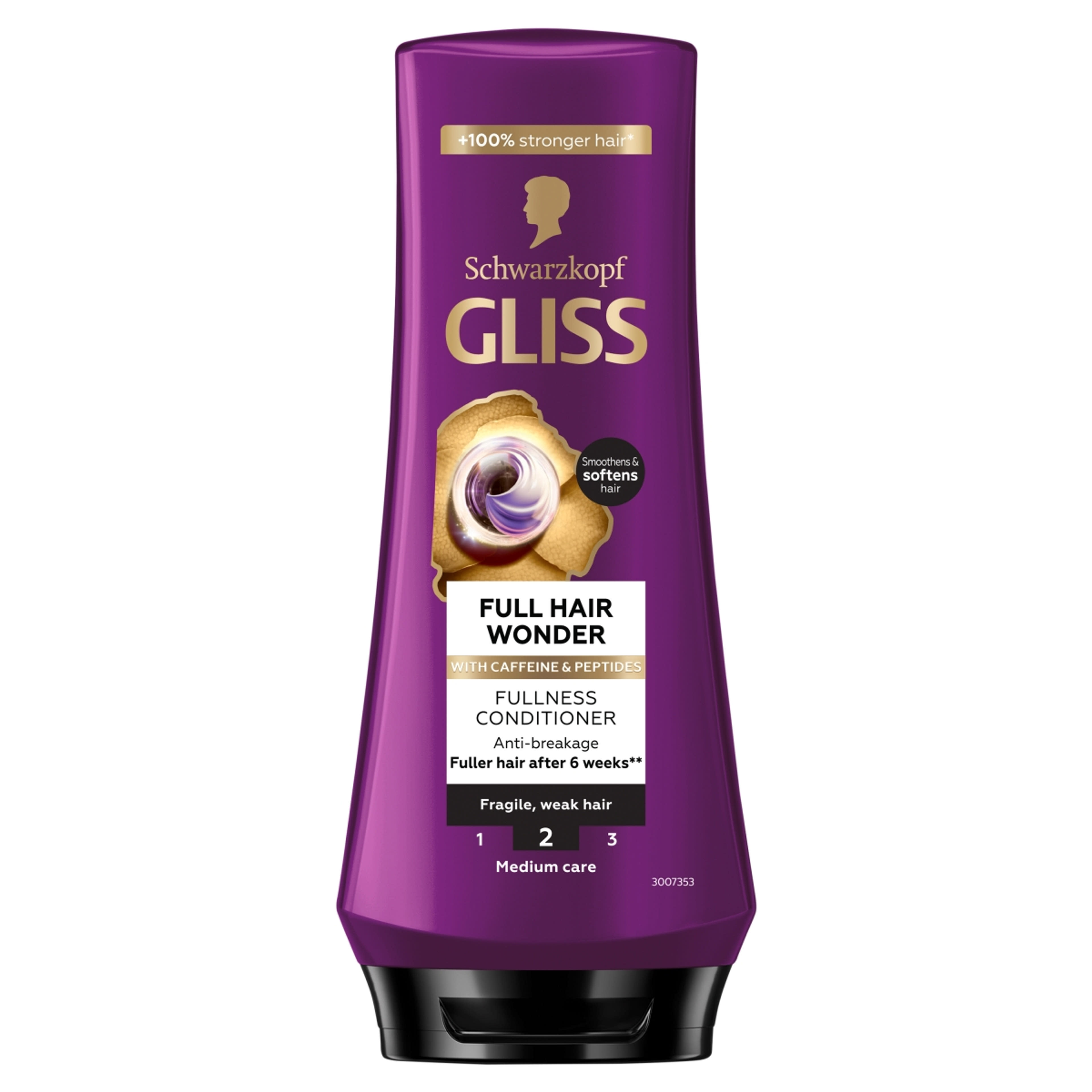Gliss Full Hair Wonder dúsító hajbalzsam koffeinnel + peptidekkel - 200 ml