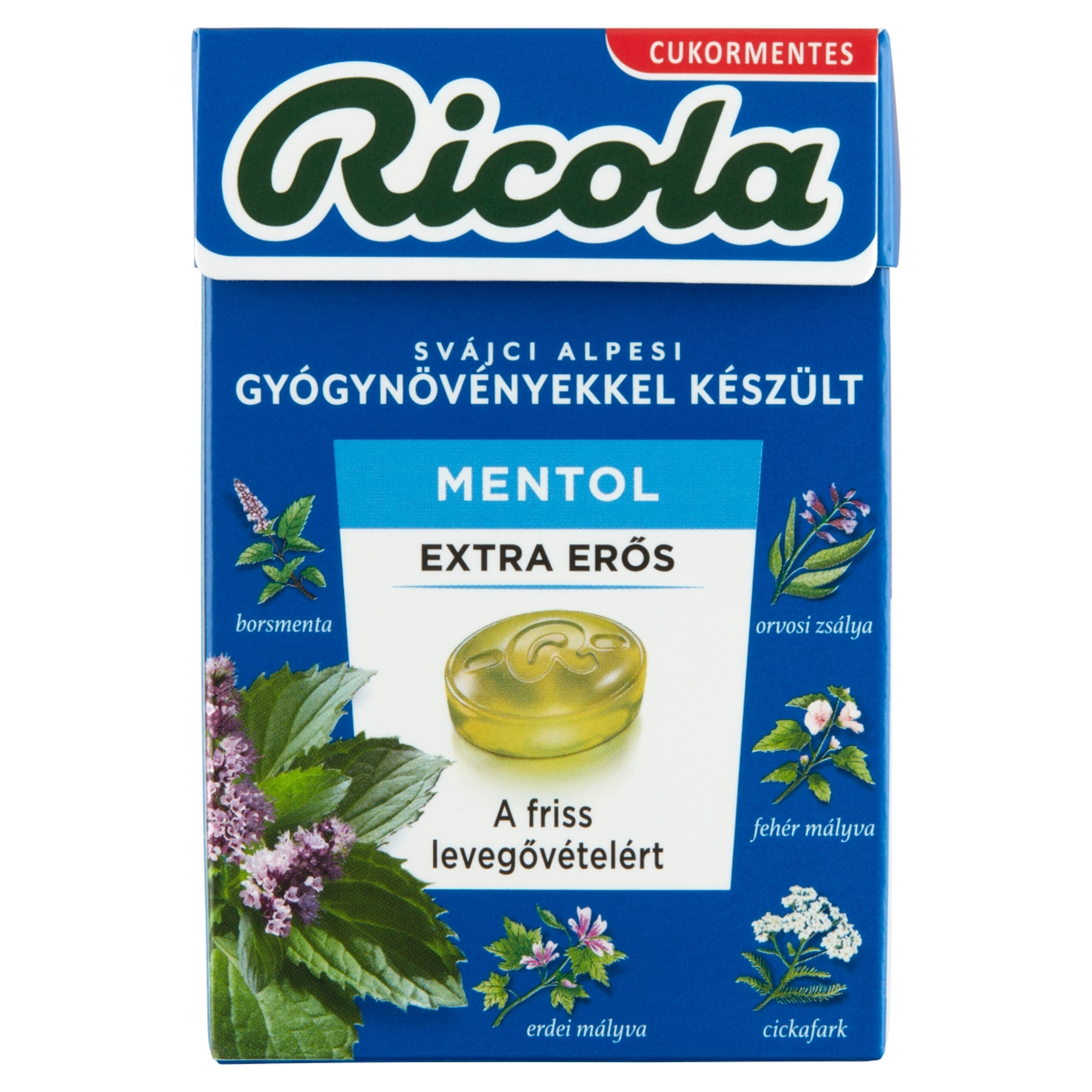 Ricola Mentol Extra Erős gyógynövénycukorka - 40 g