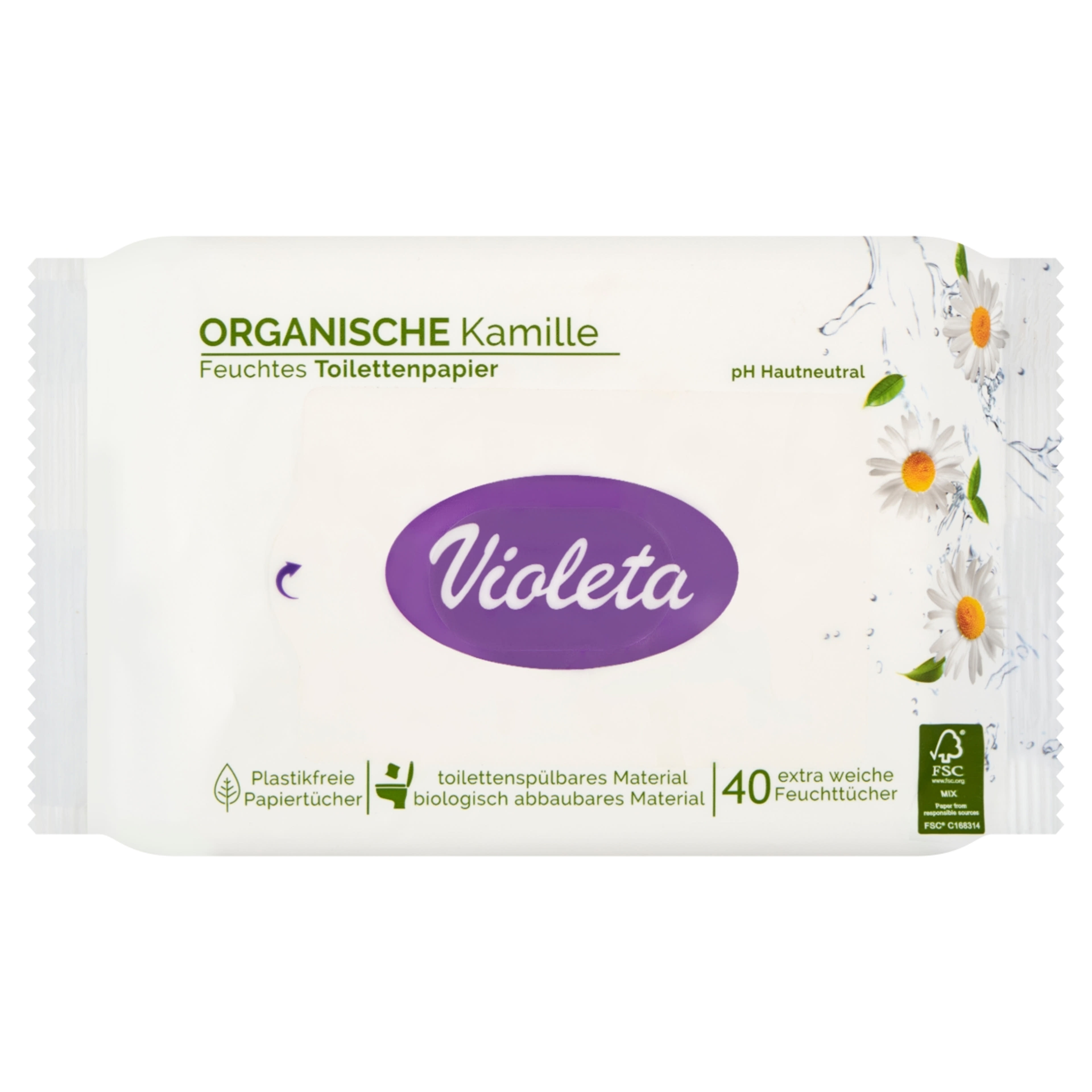 Violeta nedves toalettpapír kamillával - 40 db-1