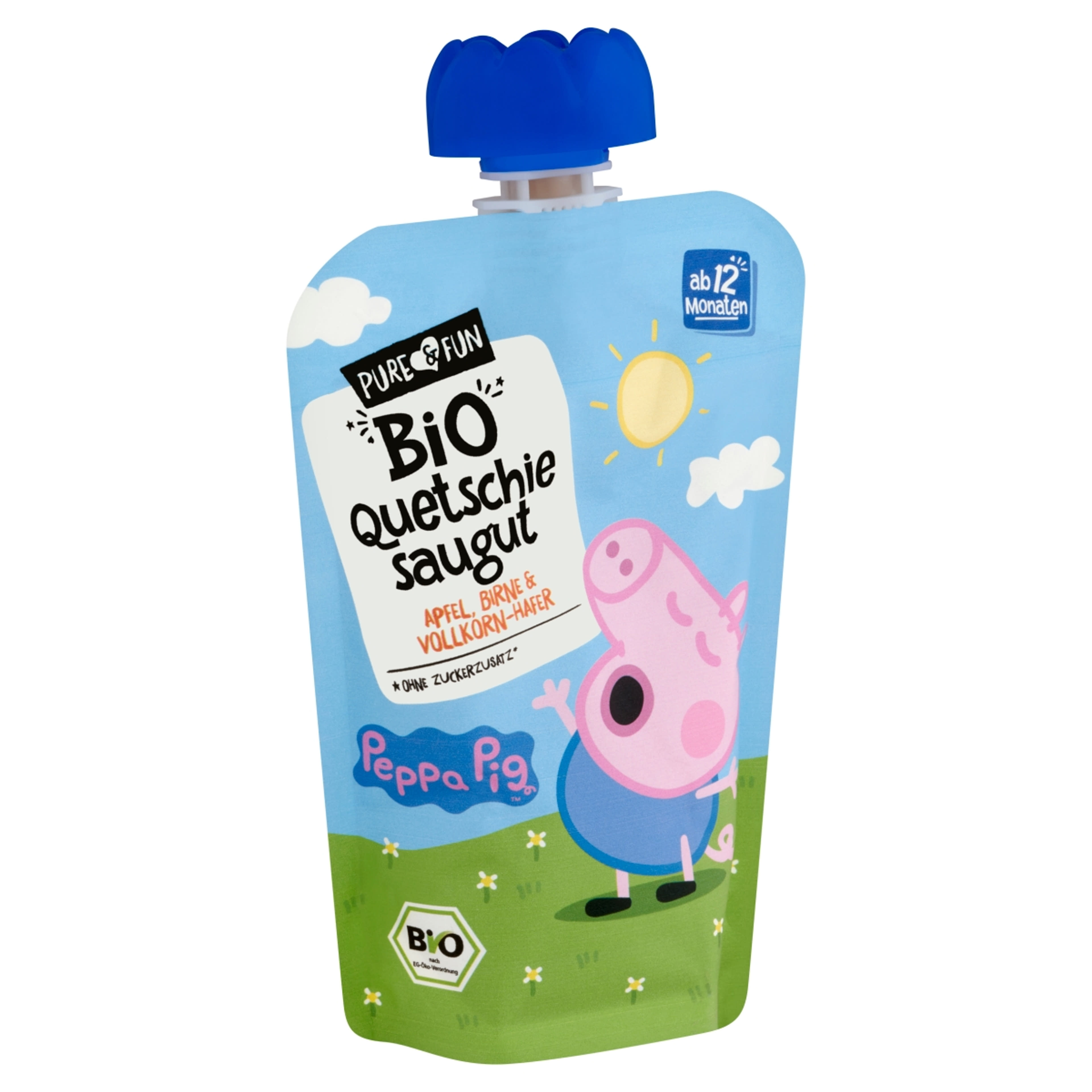 Pure & Fun Peppa Malac bio gyümölcspüré 1 éves kortól /kék - 100 g-3