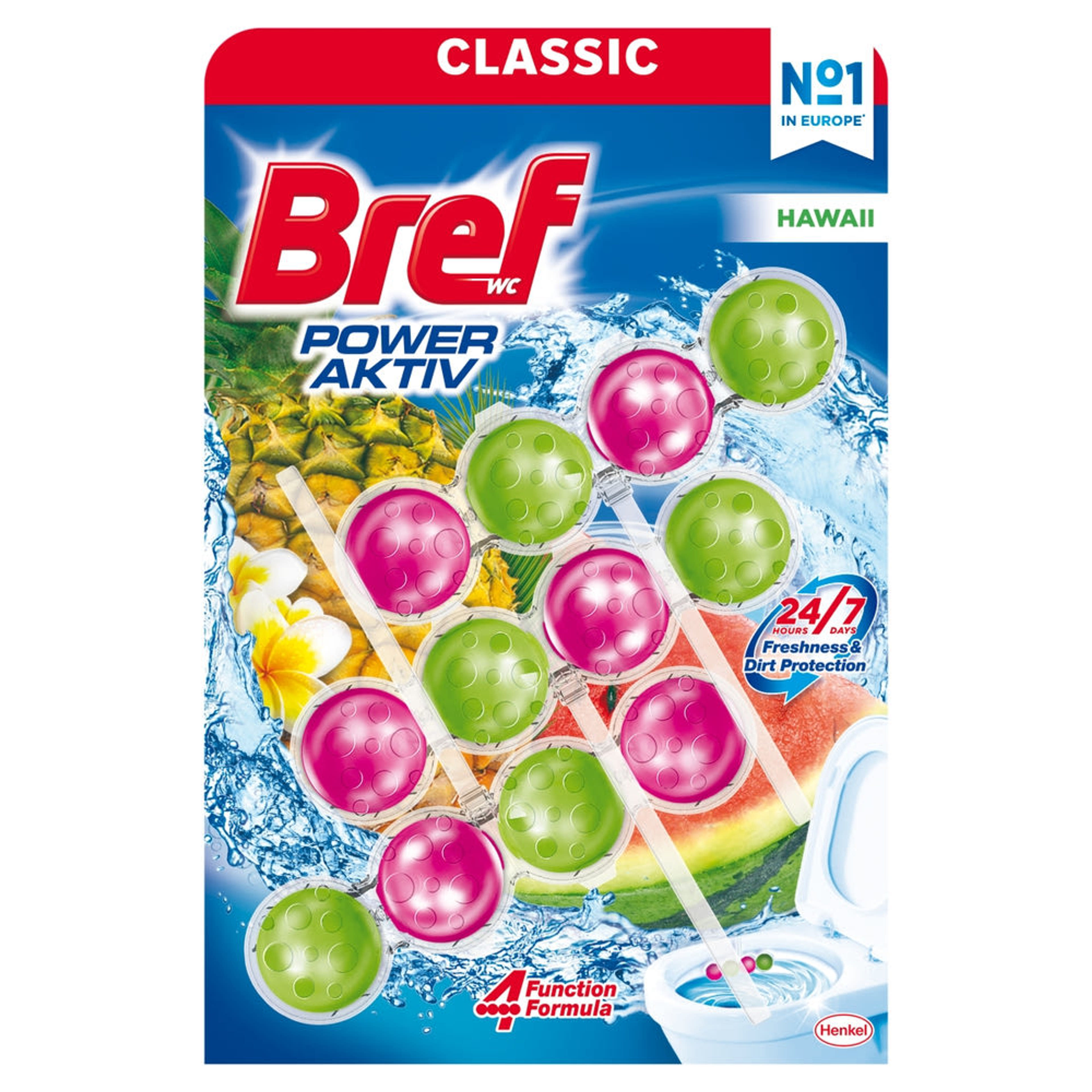 Bref Power Aktiv Hawaii WC illatosító 3x50g - 150 g