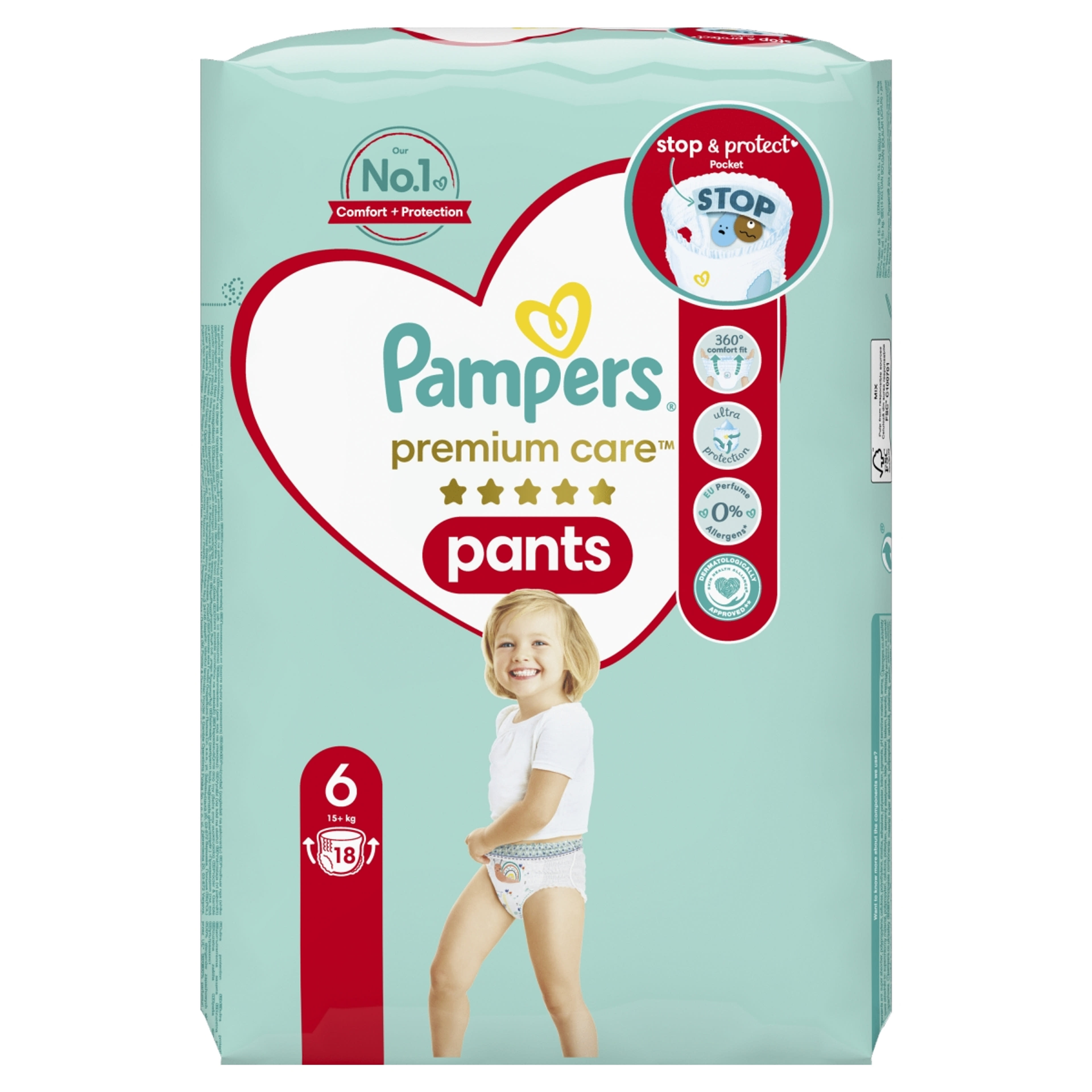 Pampers premium care pants 6-os 15+kg - 18 db