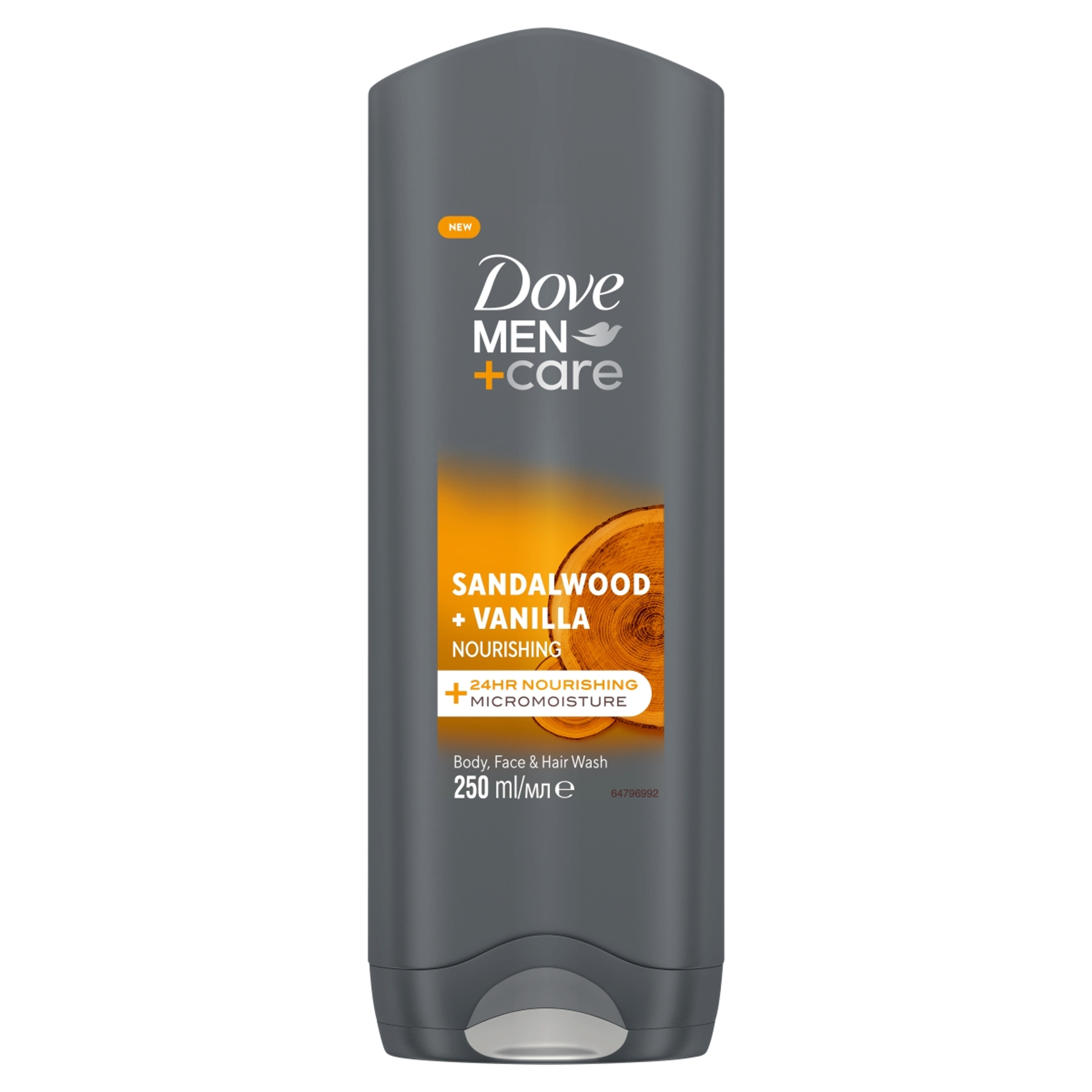 Dove Men+Care Vanilla & Sandalwood tusfürdő - 250 ml-1