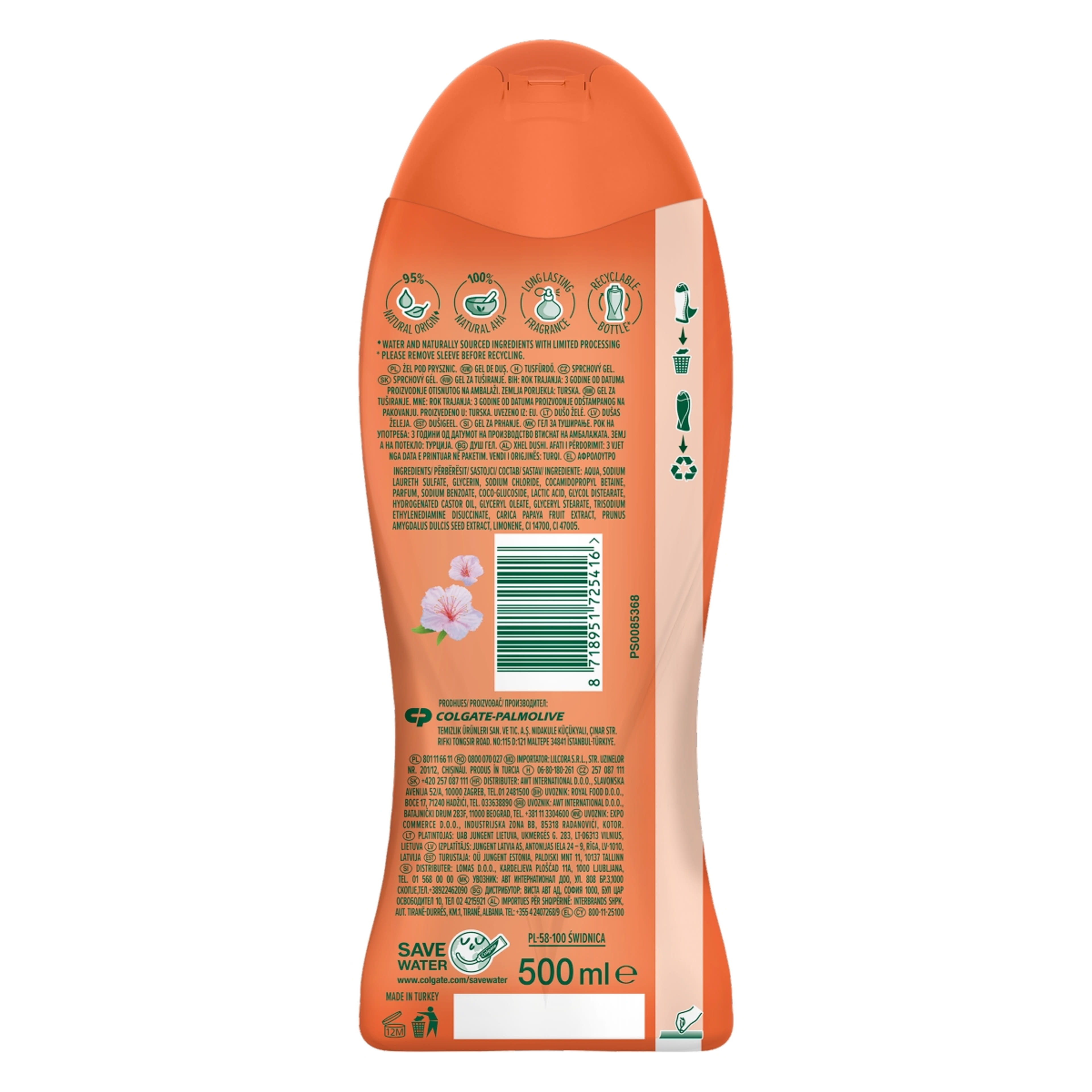 Palmolive Skin Radiance Papaya & Peach AHA savas tusfürdő - 500 ml-2