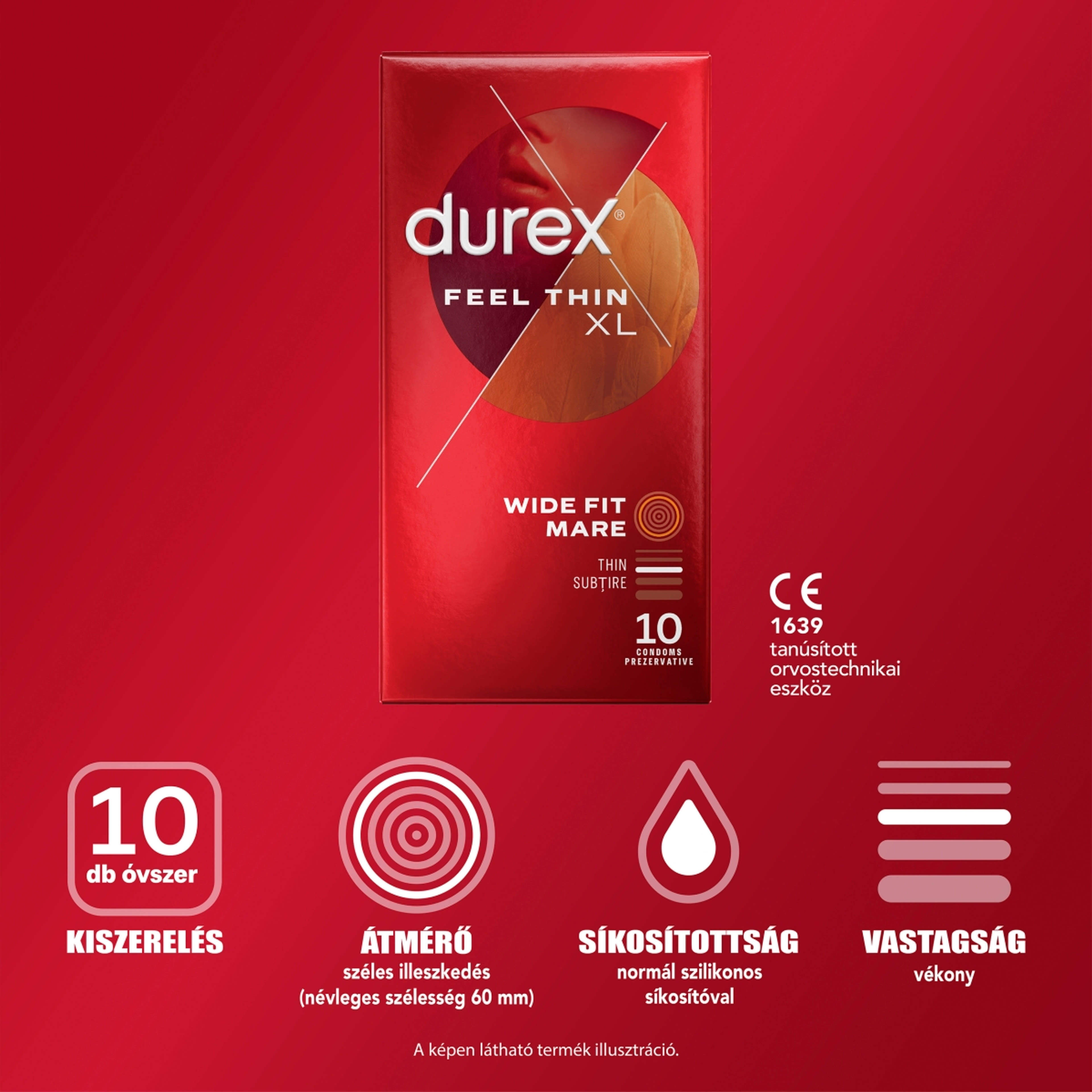 Durex Feel Thin XL óvszer - 10 db-4