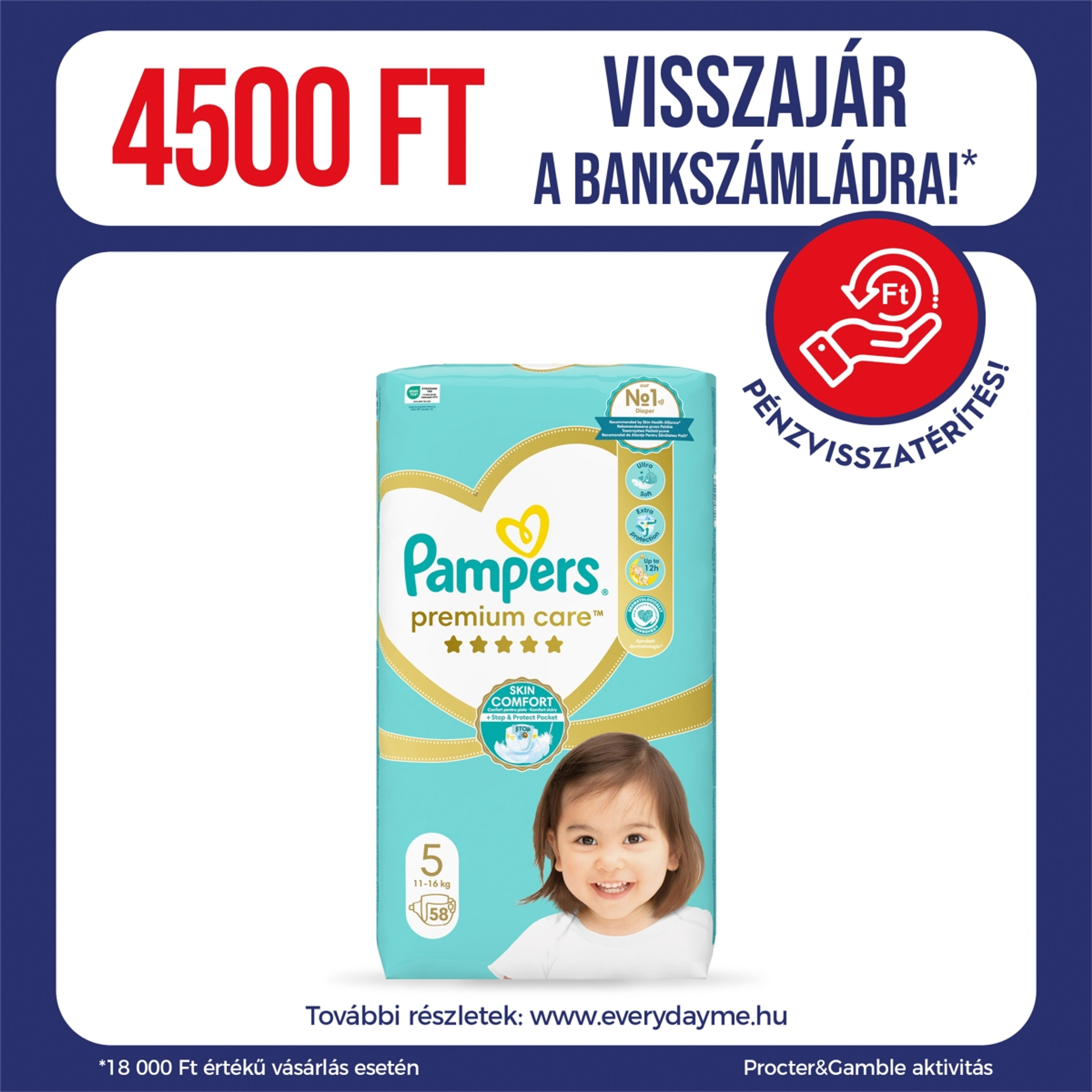 Pampers Premium Care Pelenka 5-ös 11-16kg - 58 db