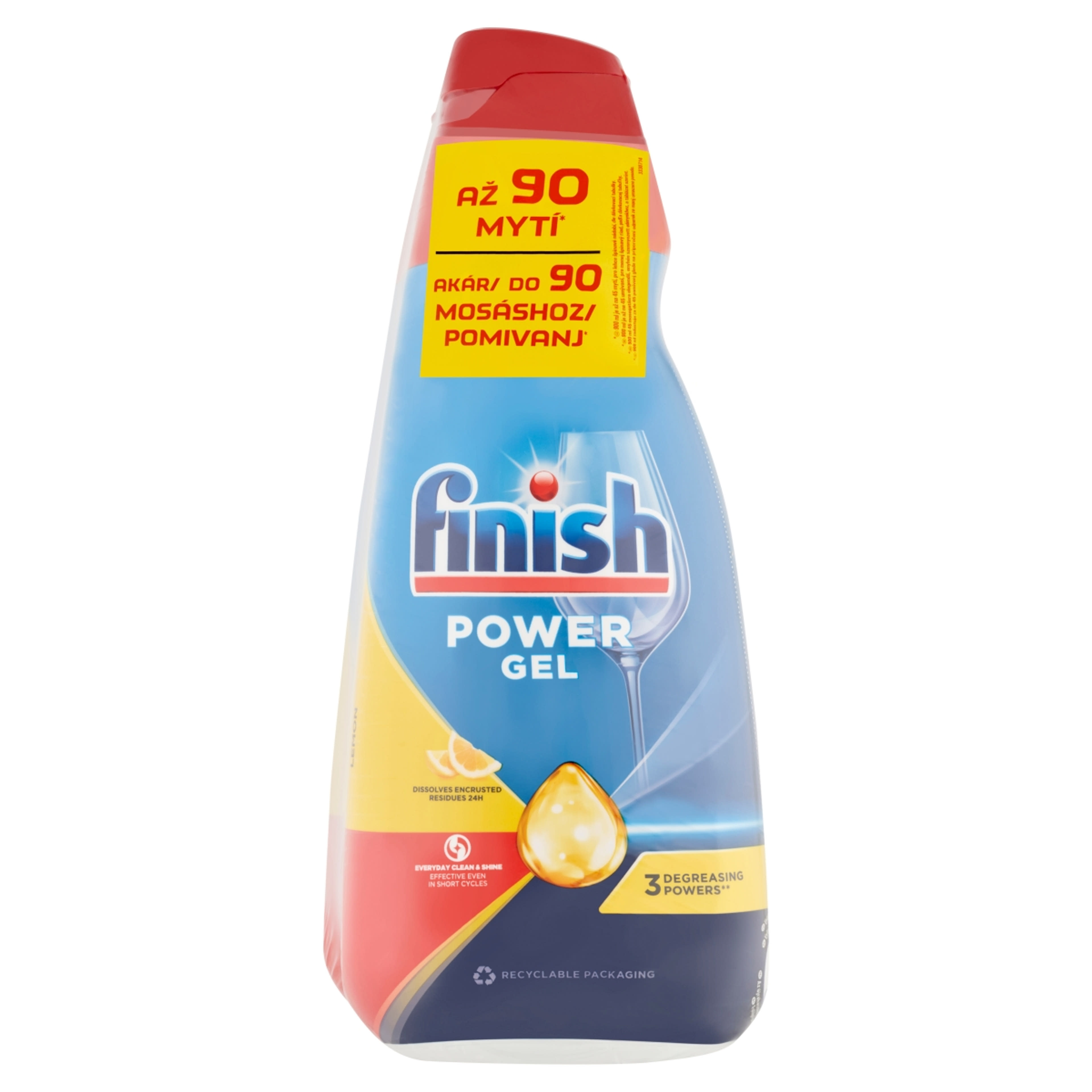 Finish Power Gel Citrom gépi mosogató gél 90 mosás 2 x 900 ml - 1800 ml