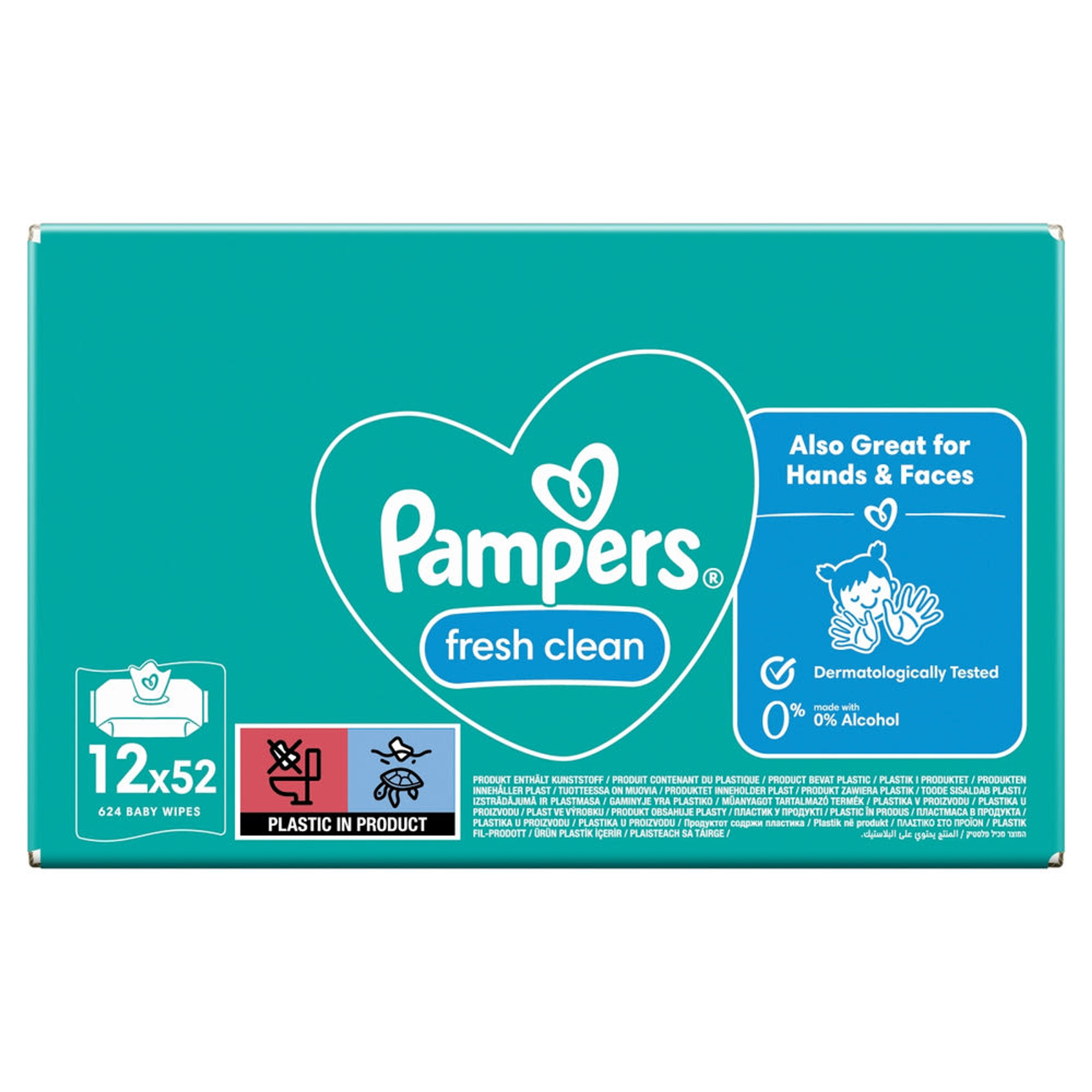 Pampers Fresh Clean törlőkendő (12*52 db) - 624 db