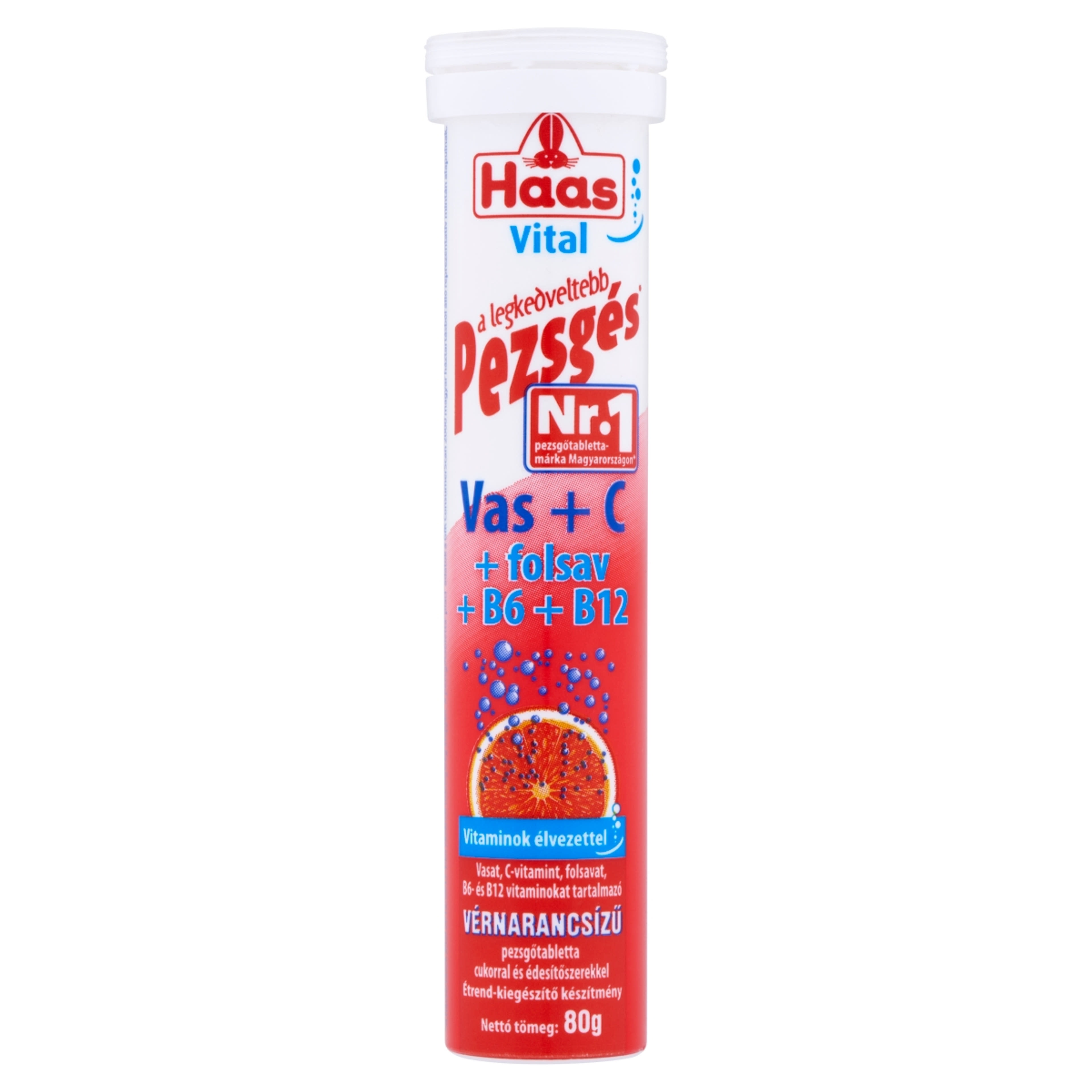 Haas Vas+ C-Vitamin Pezsgőtabletta - 80 g