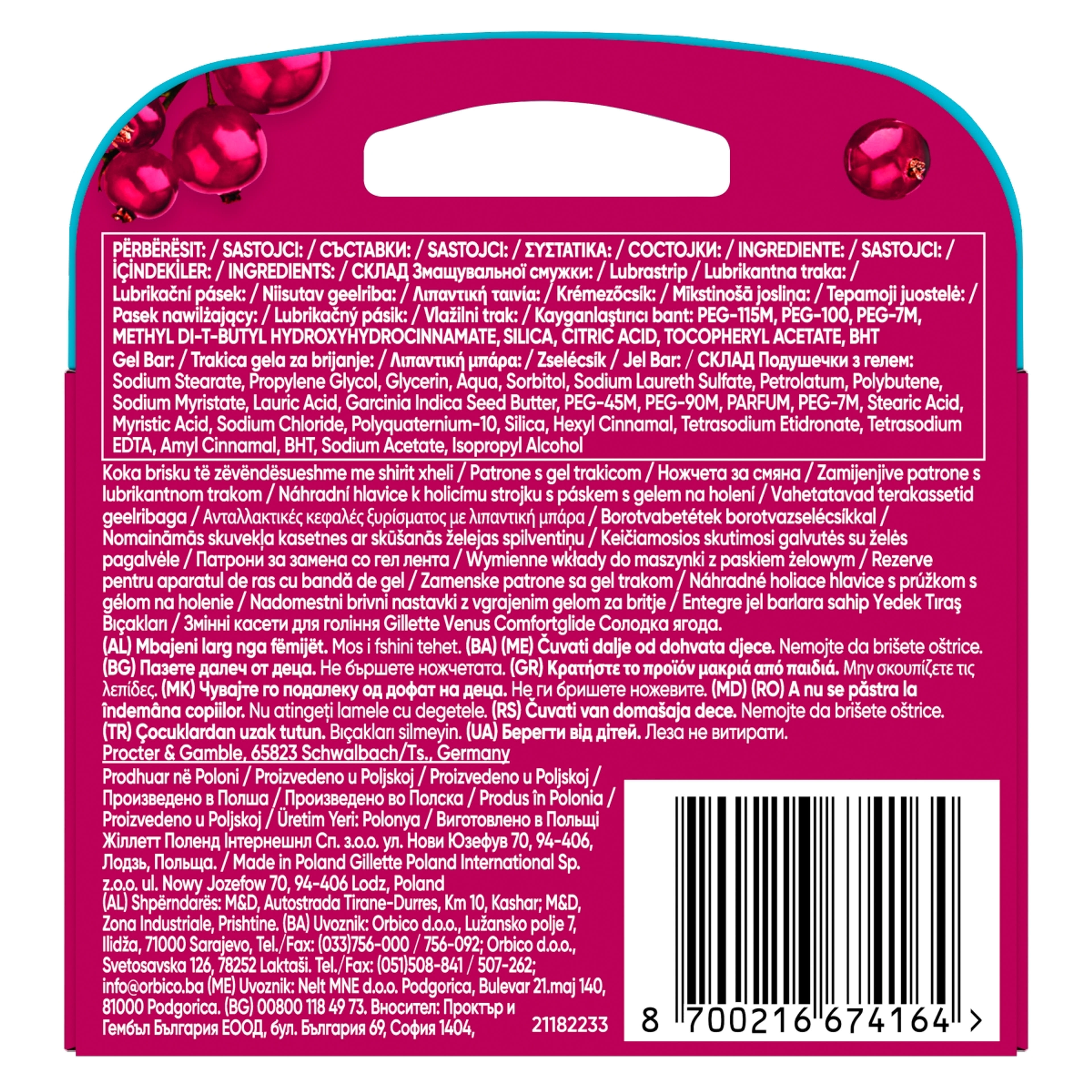 Gillette Venus ComfortGlide Miami Sugarberry női borotvabetét - 3 db-2