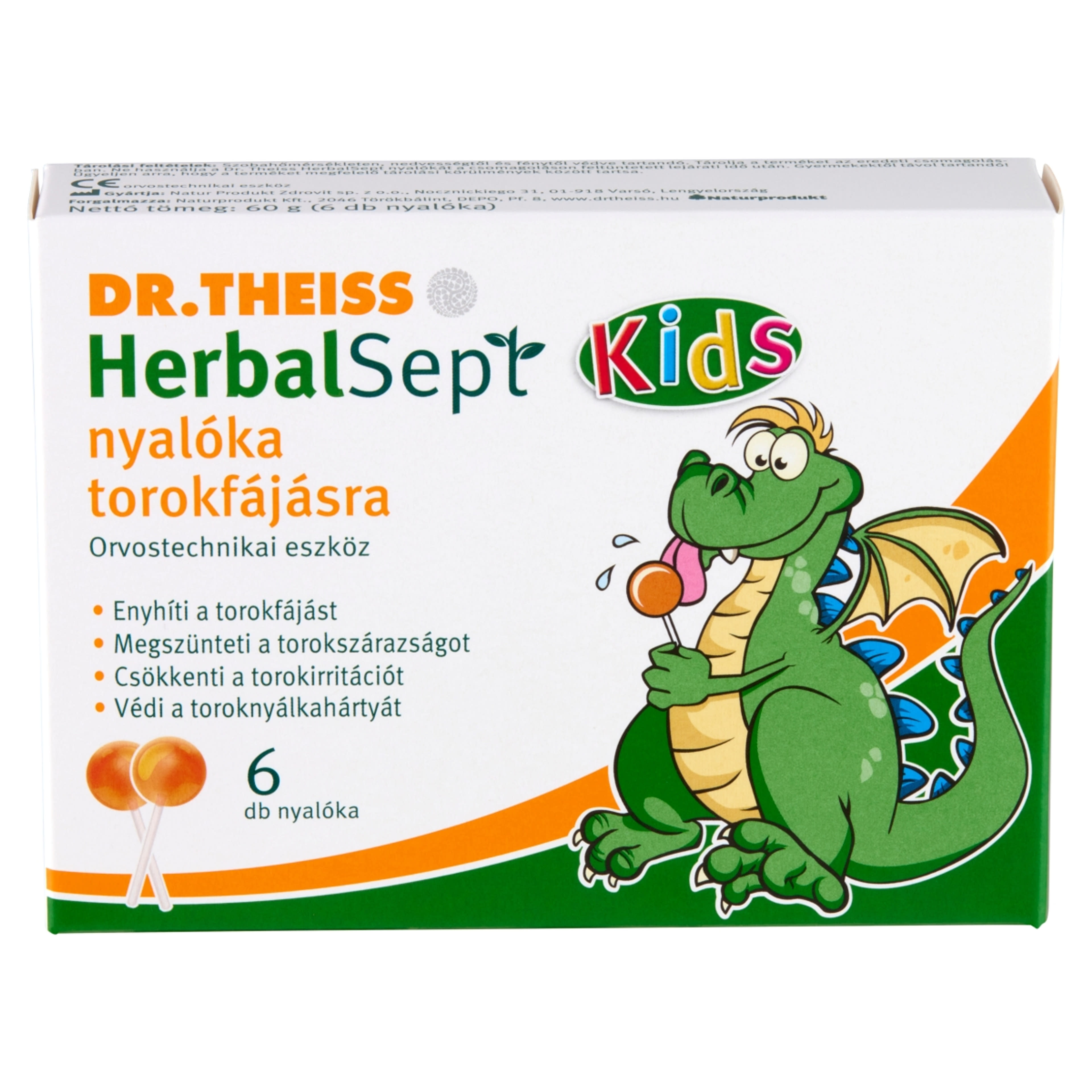 Dr.Theiss Herbalsept Torokfájásra Nyalóka - 6 db-2