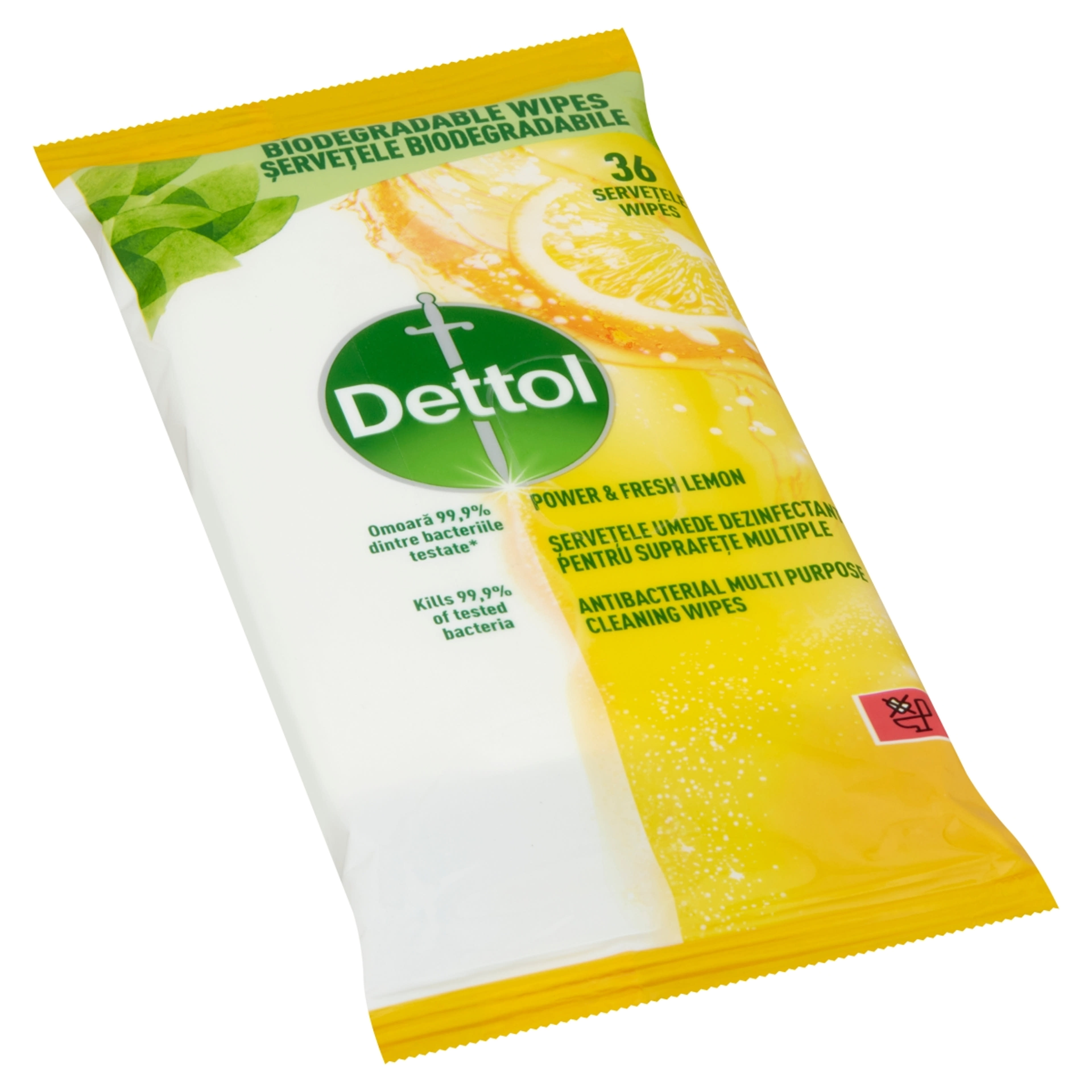Dettol Power&Fresh univerzális törlőkendő, citrom-lime - 36 db-2