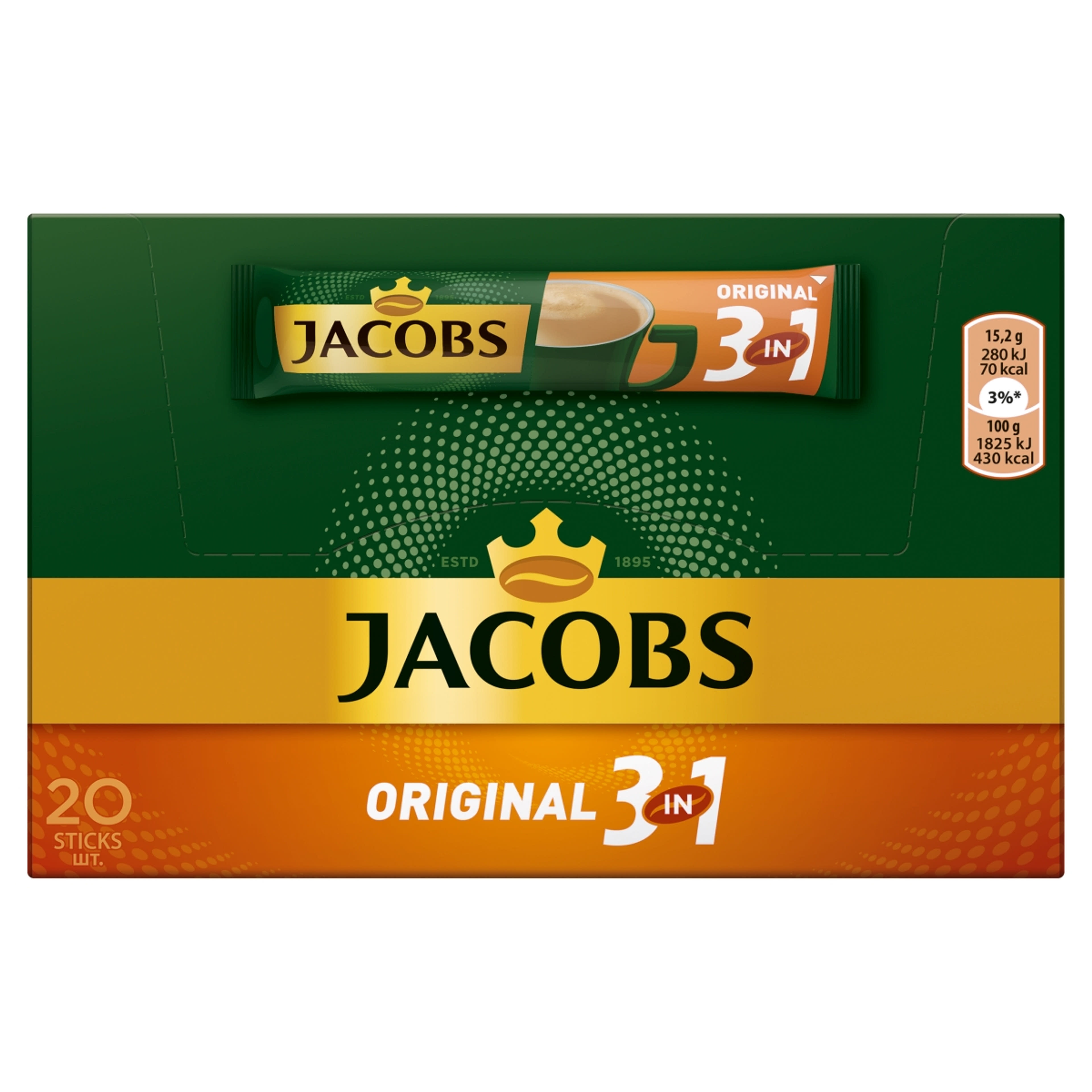 Jacobs 3in1 Original kávéital - 20 db