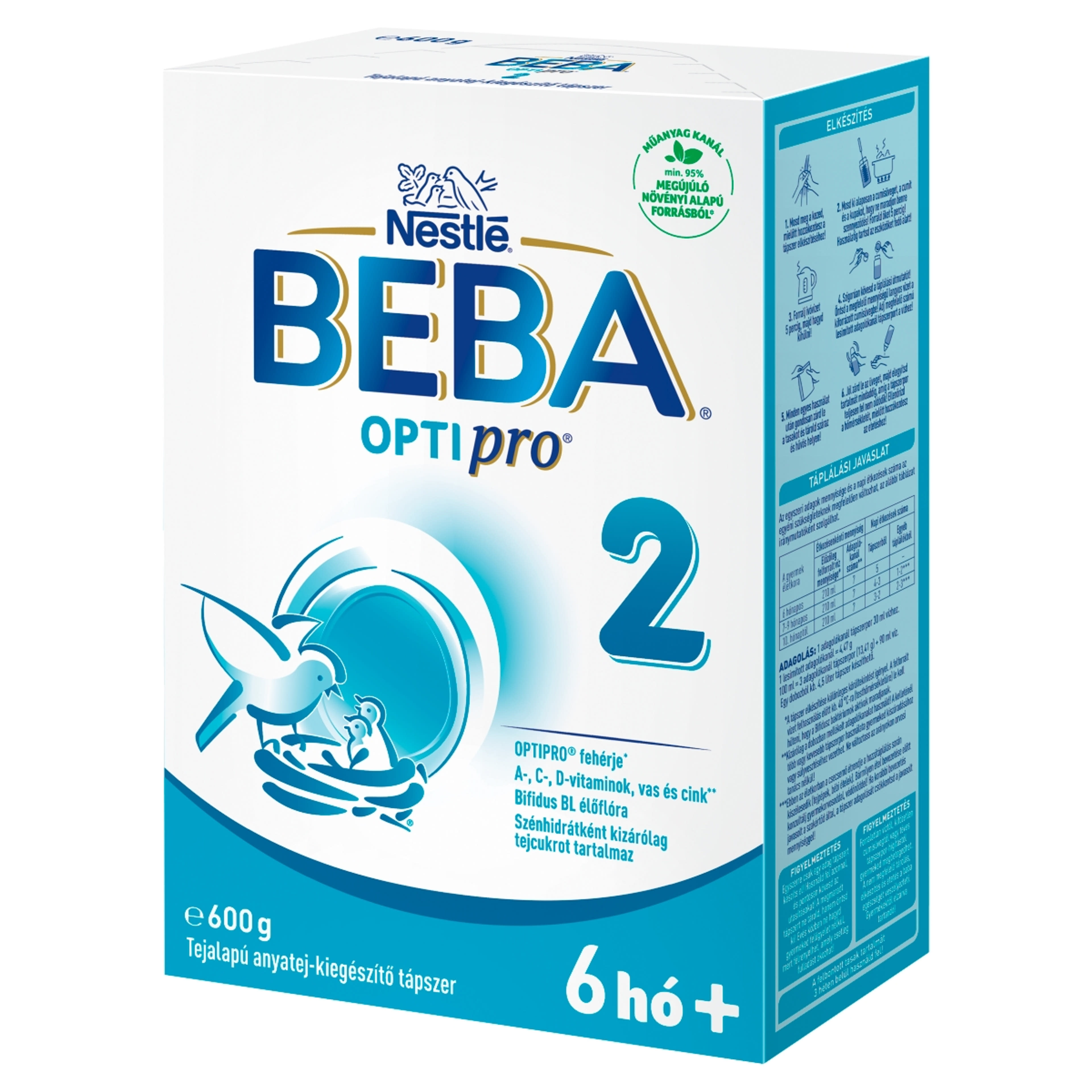 Beba Optipro 2 tejalapú anyatej-kiegészítő tápszer 6 hónapos kortól - 600 g-2