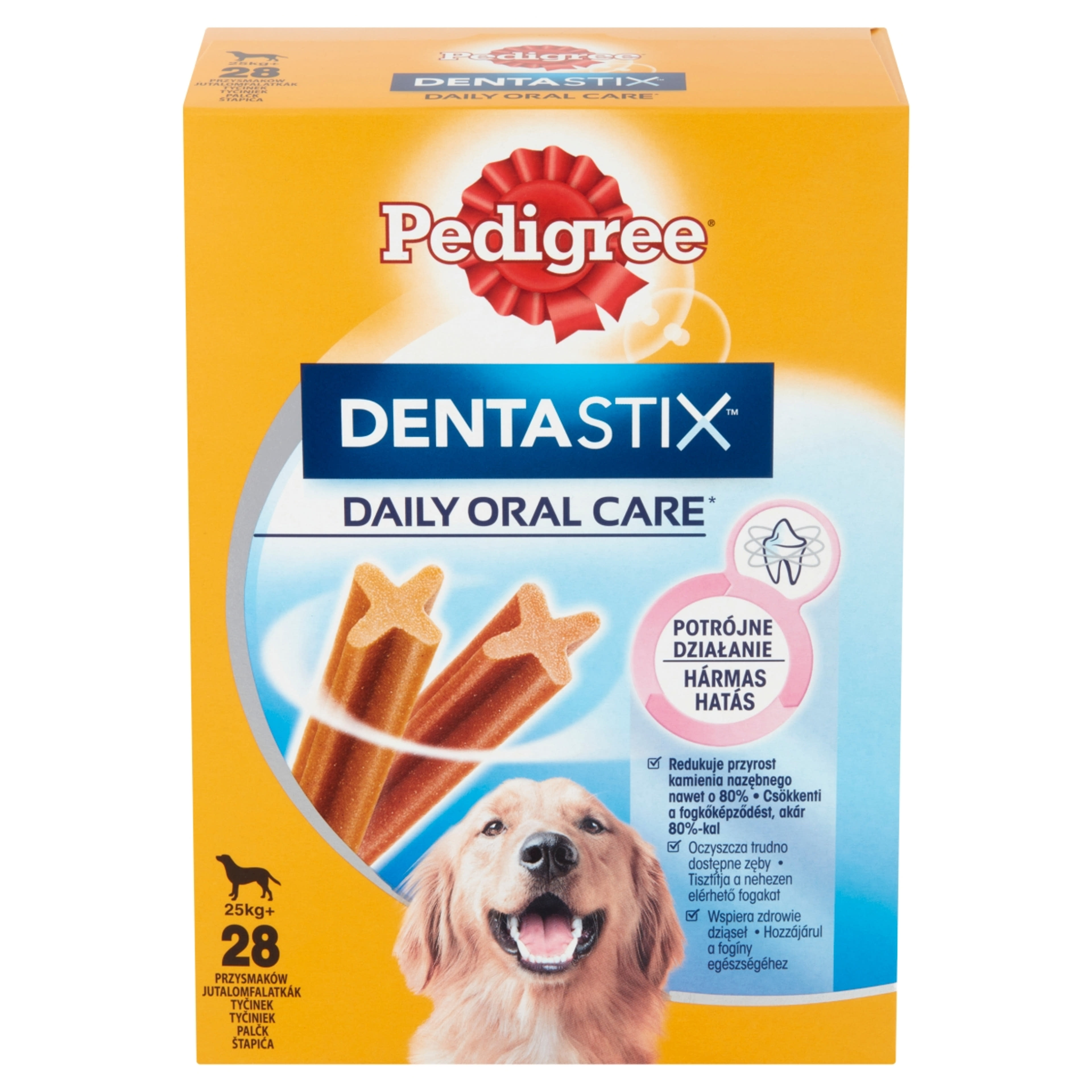 Pedigree DentaStix kiegészítő állateledel 4 hónapnál idősebb kutyák számára 25 kg+ 28 db - 1080 g-2