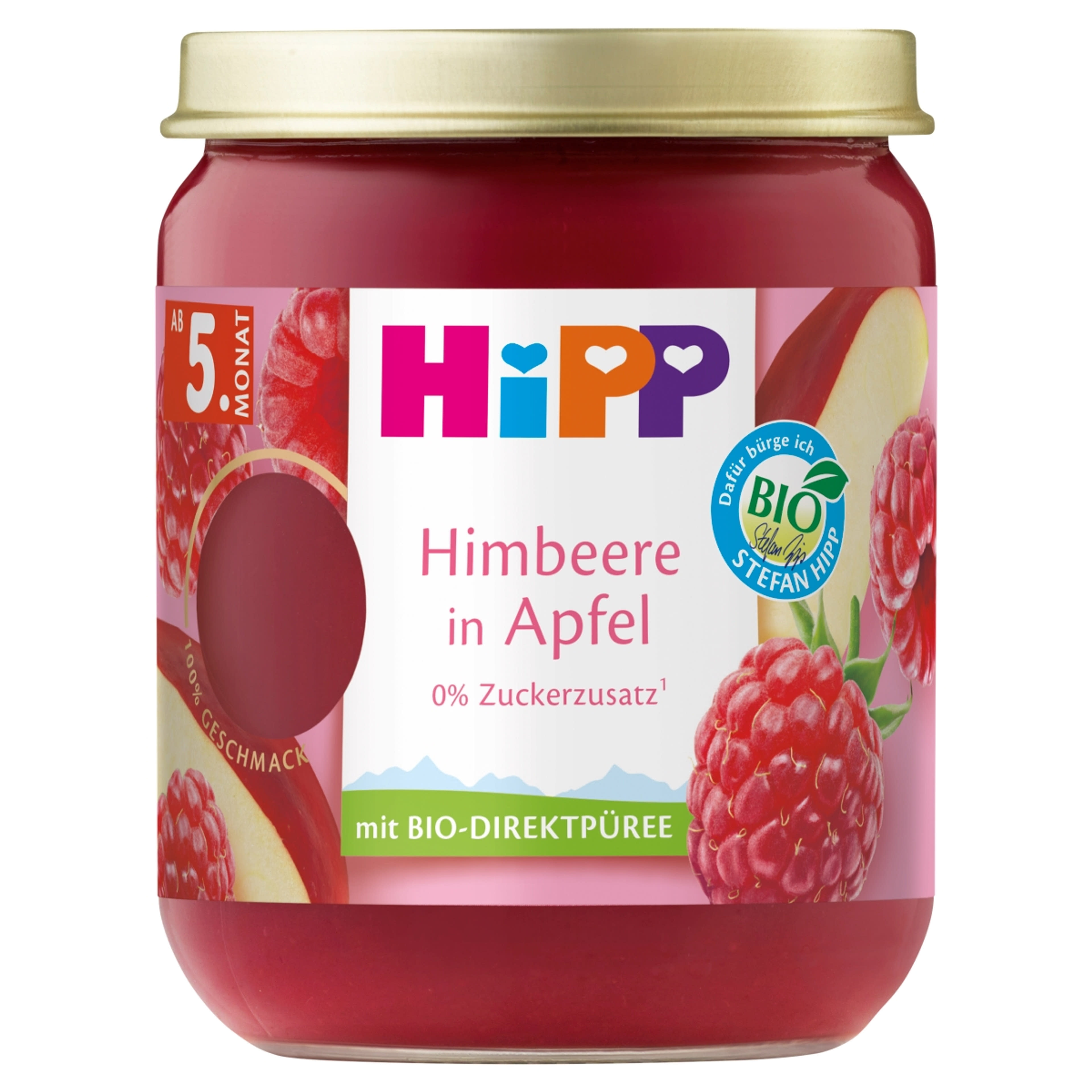 HiPP bio málna almában gyümölcskészítmény bébidesszert 5 hónapos kortól - 160 g