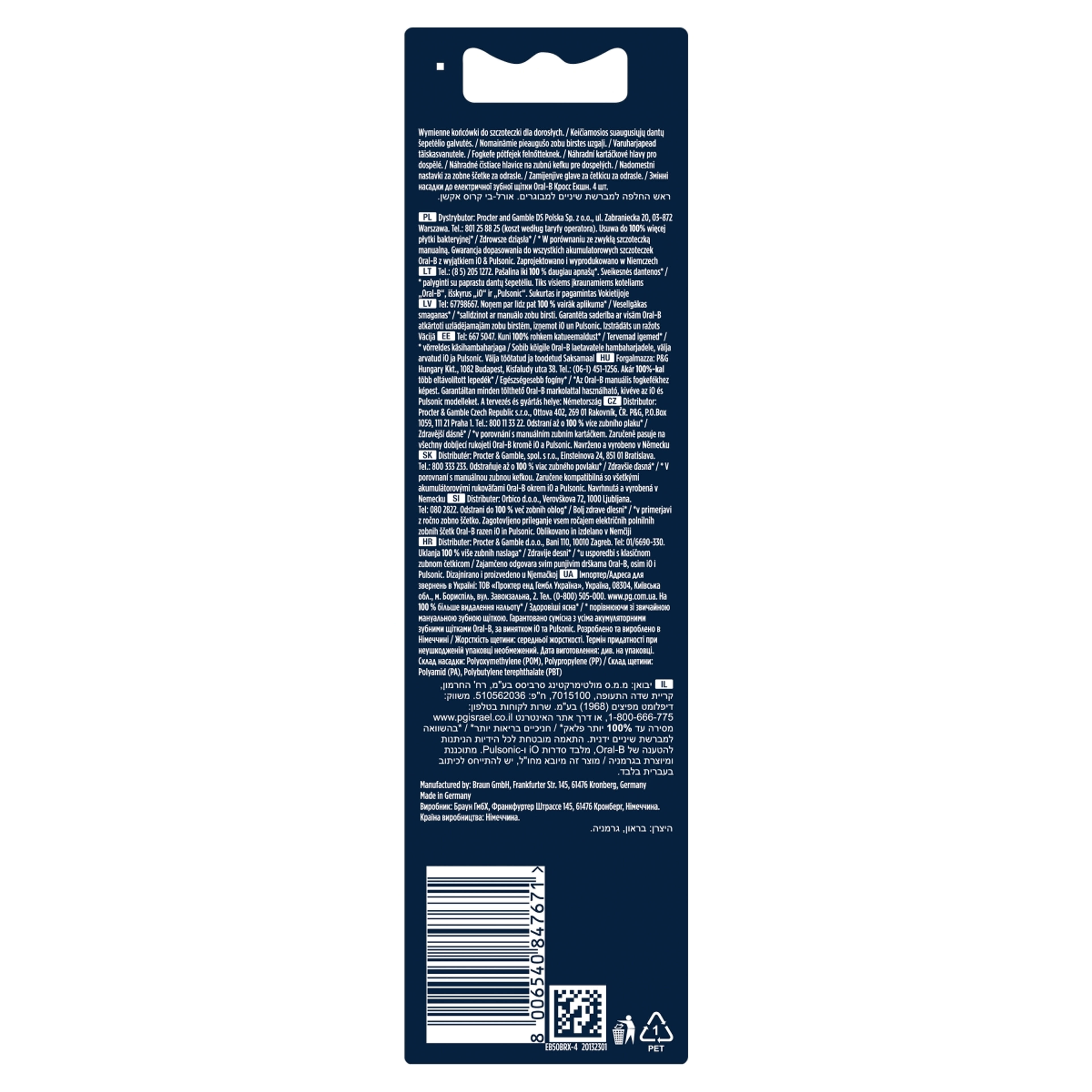 Oral-B Pro Cross Action fogkefefej /fekete - 4 db-3