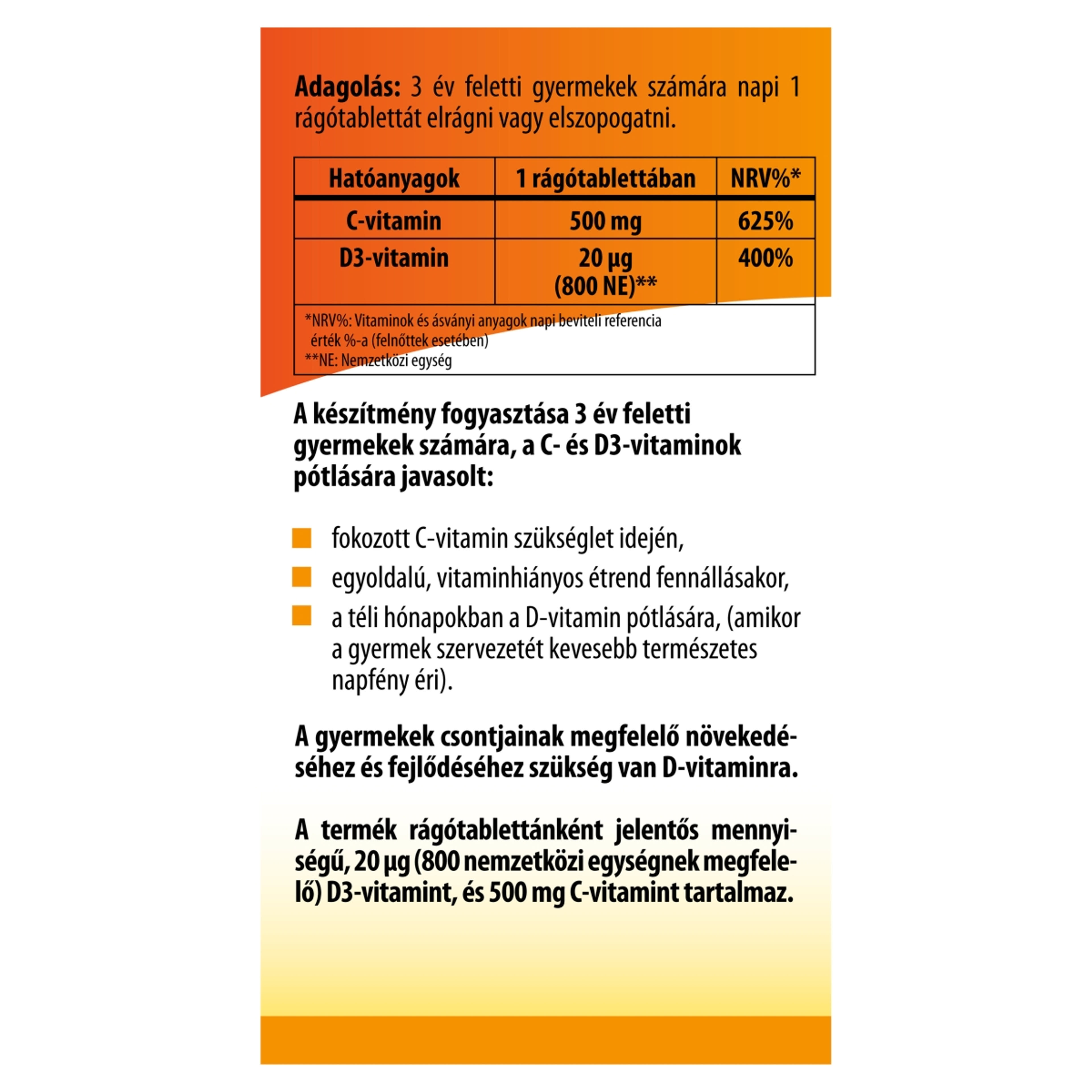 Bioco C+D duo junior étrend-kiegészítő tabletta - 100 db-3
