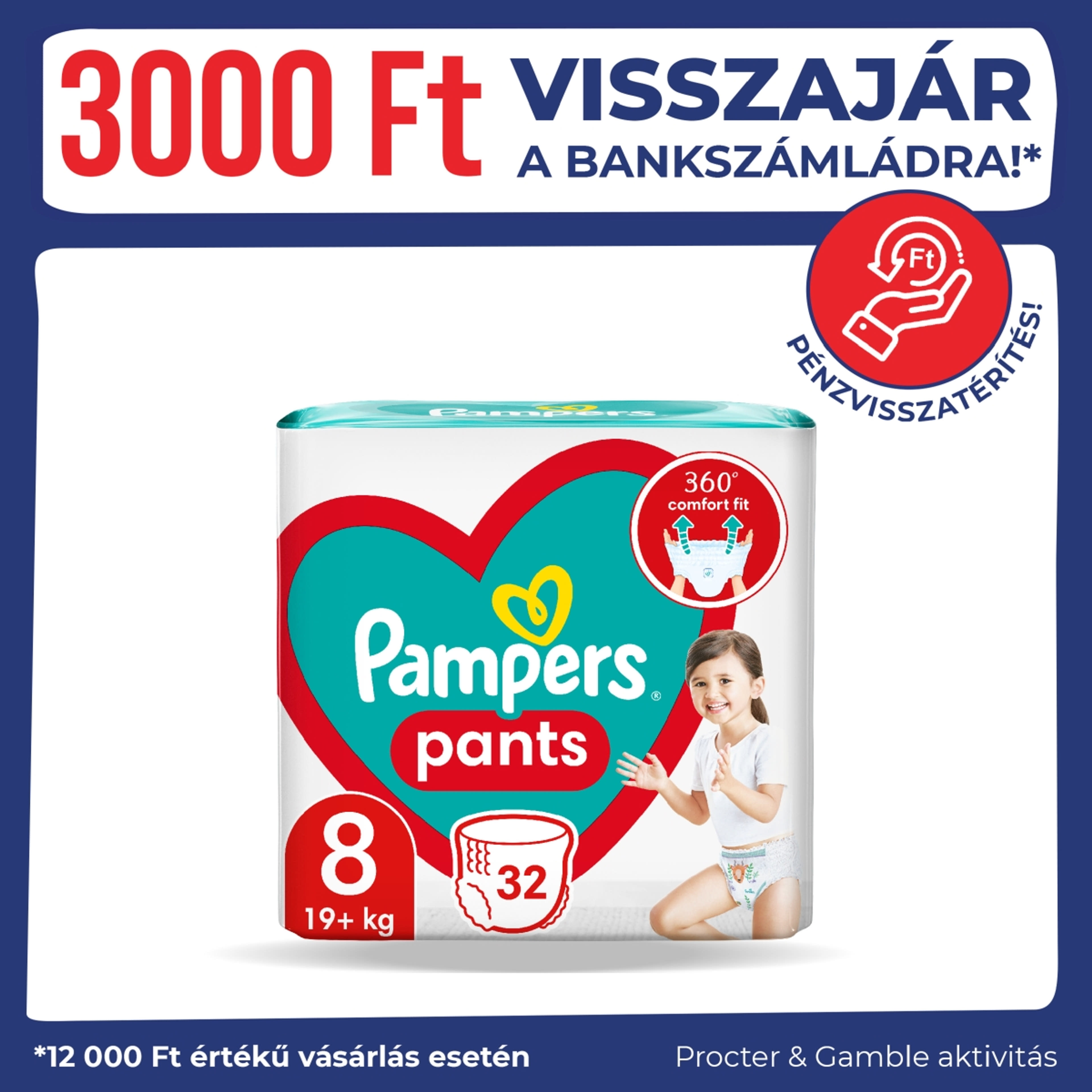 Pampers Pants Jumbo Pack 8-as, 19+ kg - 32 db