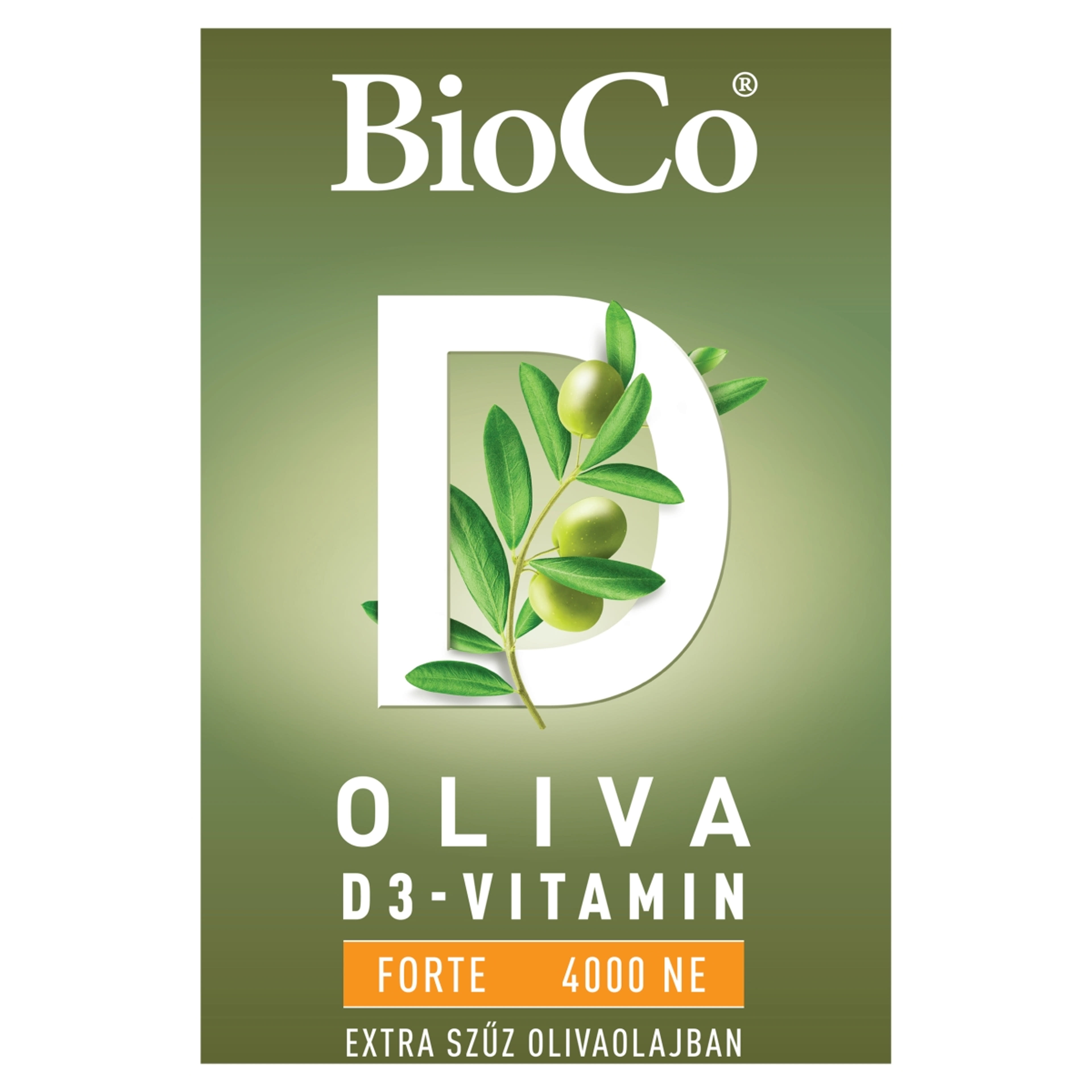 BioCo Oliva D3-vitamin Forte 4000 NE étrend-kiegészítő lágyzselatin kapszula - 60 db