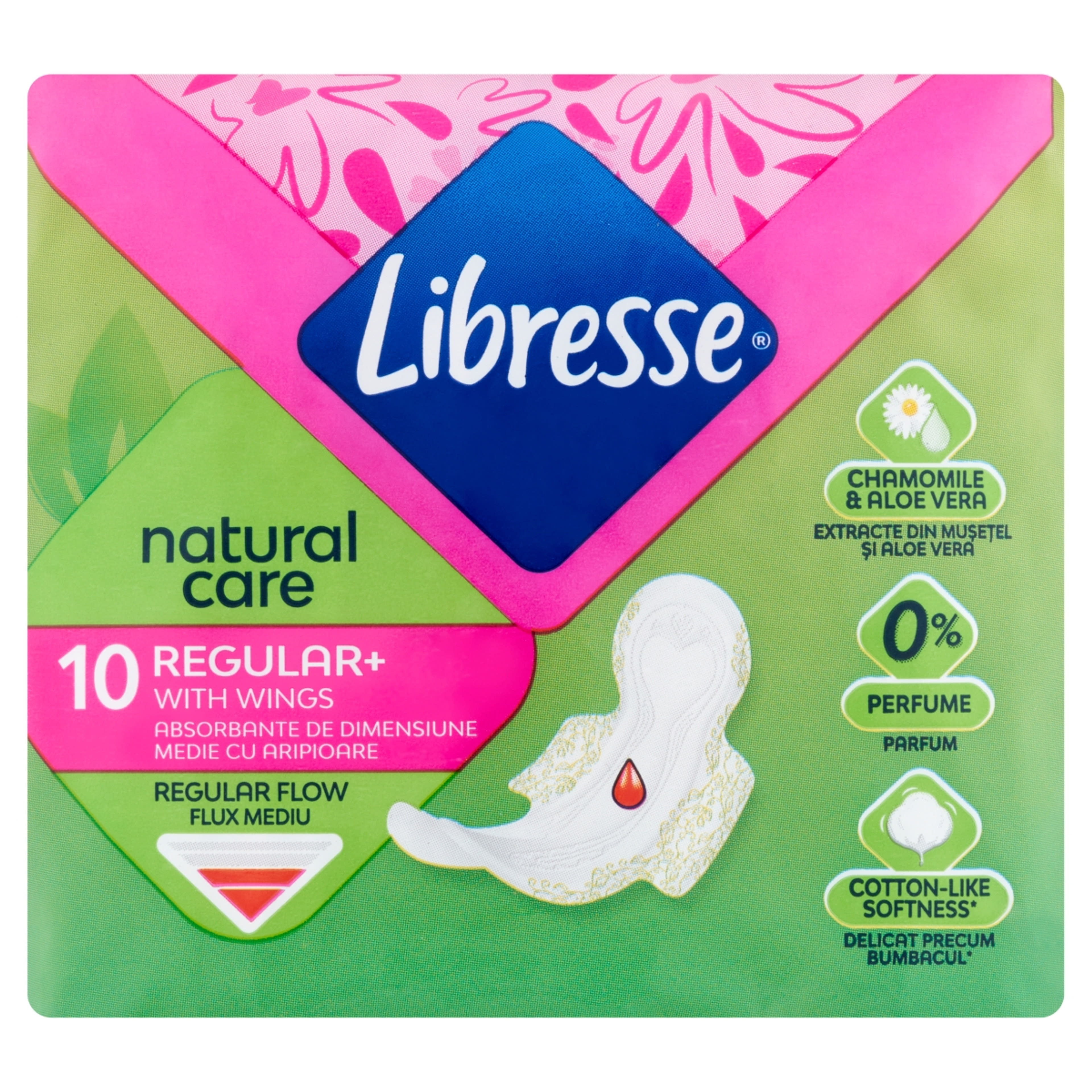 Libresse Regular+ Natural Care egészségügyi betét - 10 db-1
