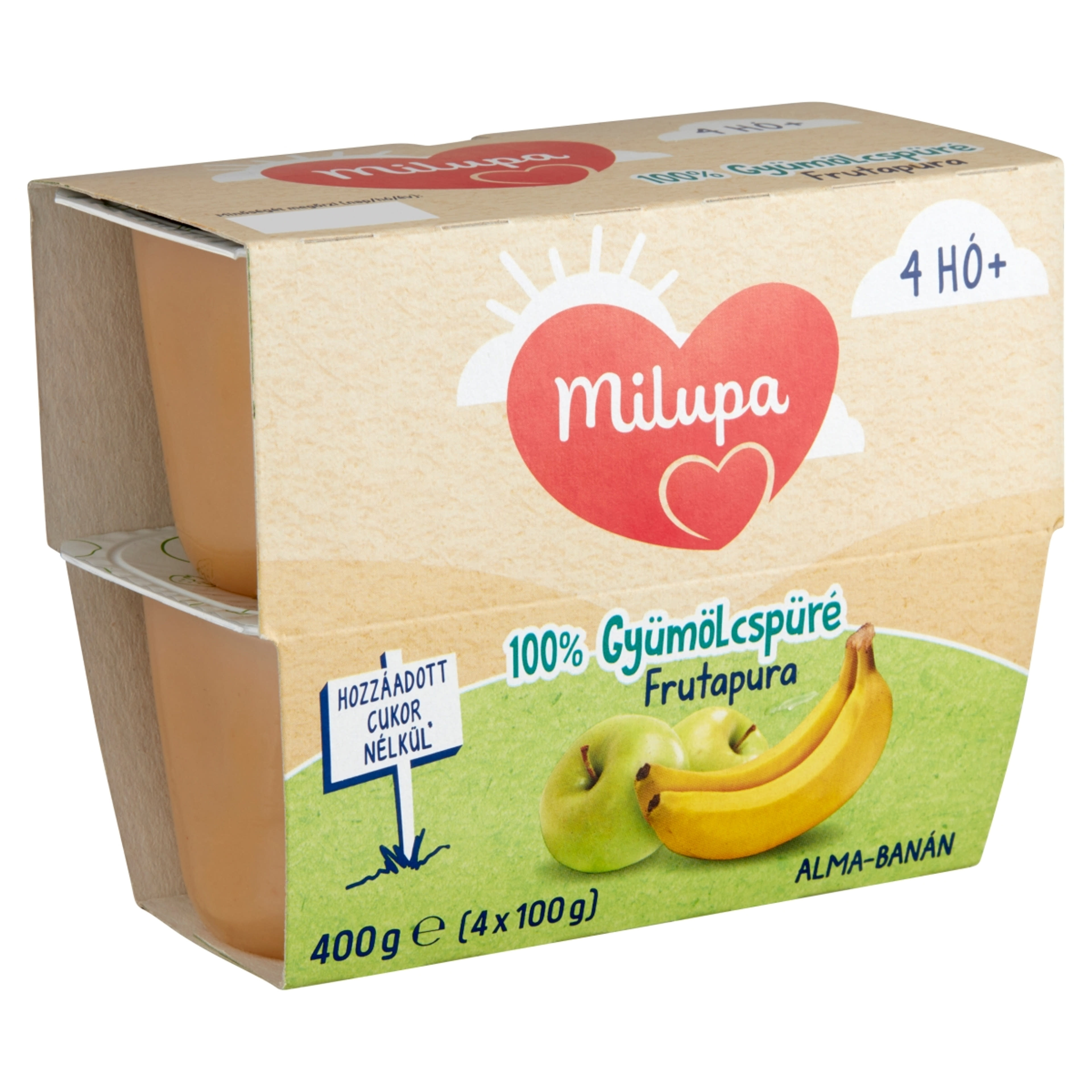 Milupa Frutapura Gyümölcspép Alma- Banán 4-36 Hónapos Kor Között - 4x100 g-2