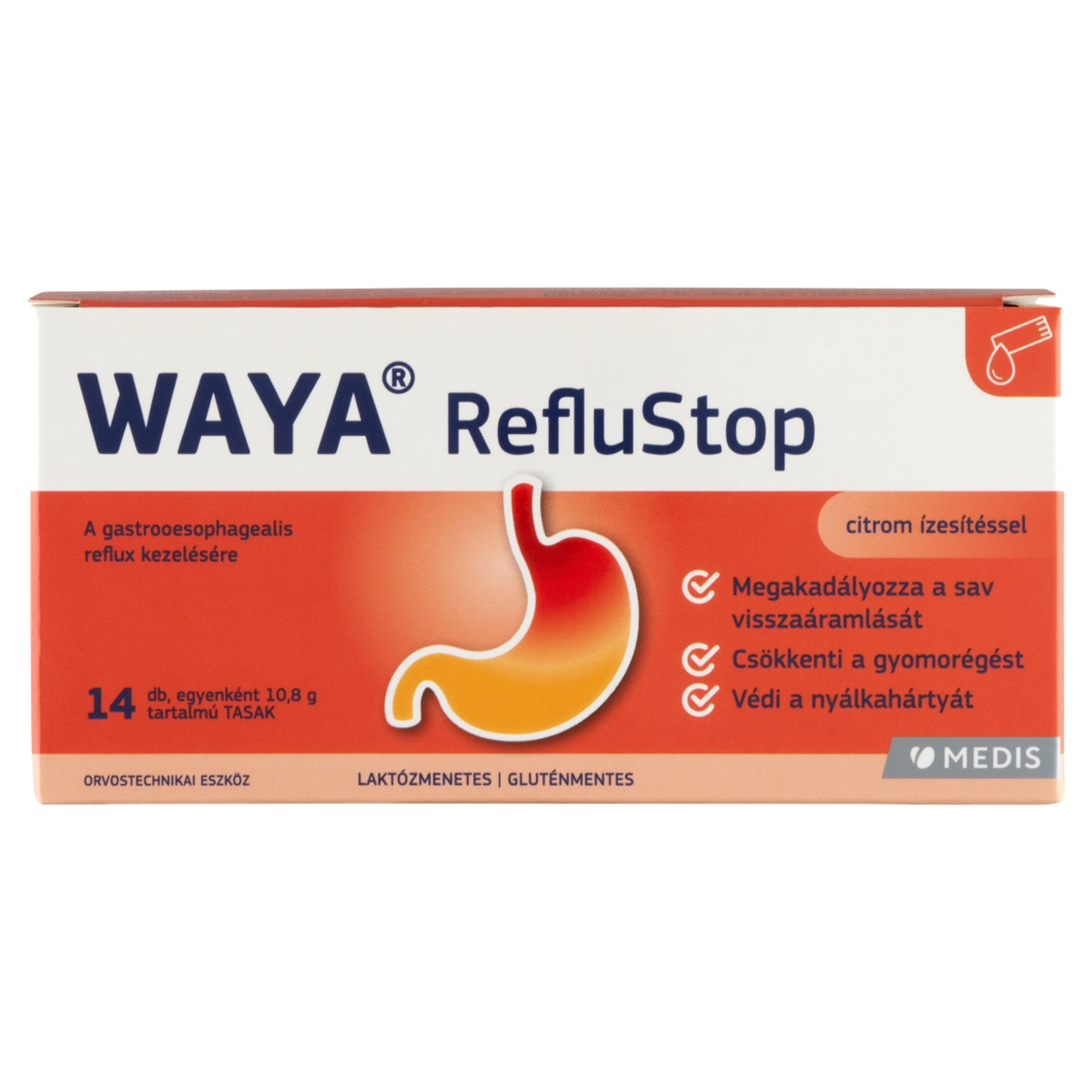 Waya RefluStop folyadék tasakban - 14 db