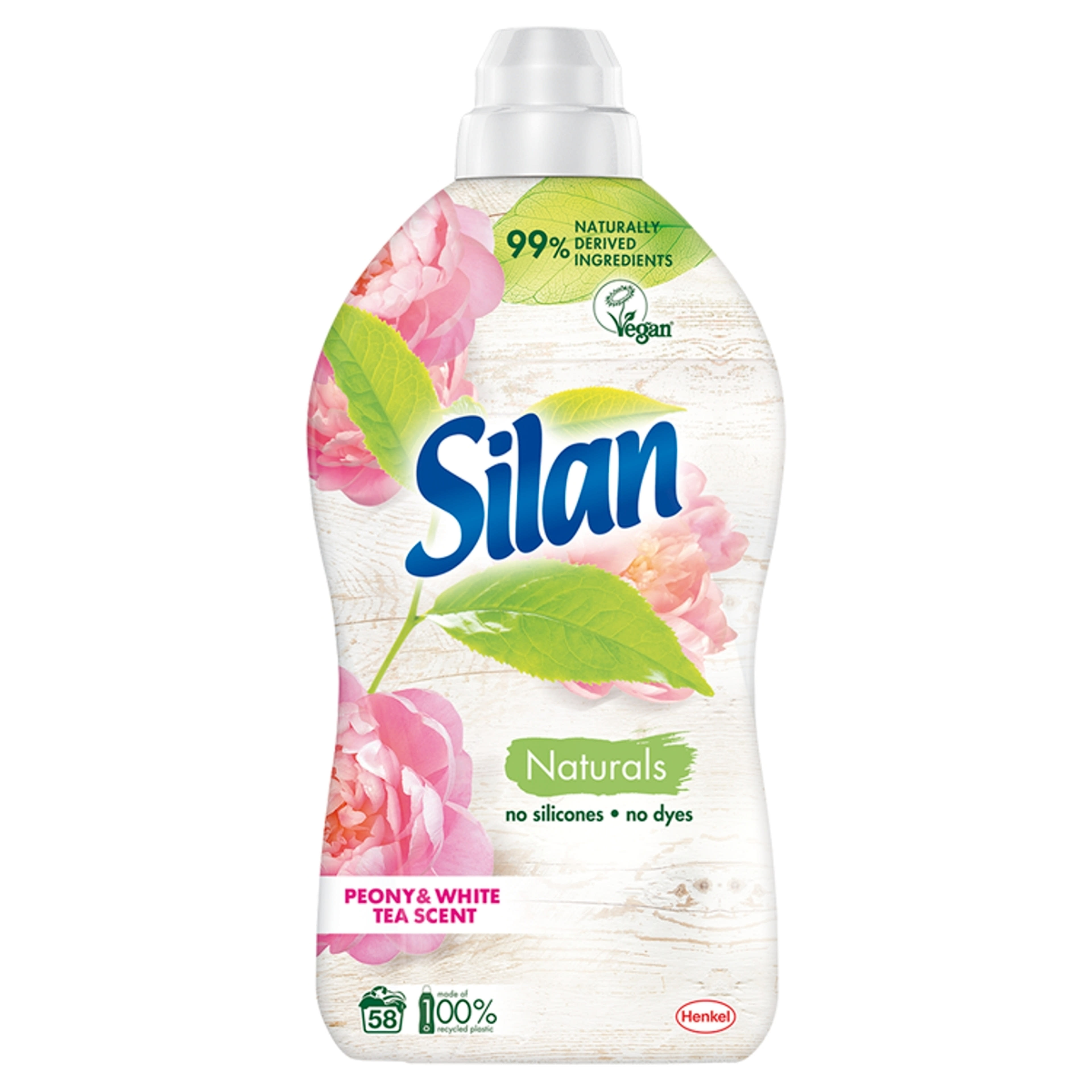 Silan Naturals Peony & White Tea Scent öblítő, 58 mosás - 1450 ml