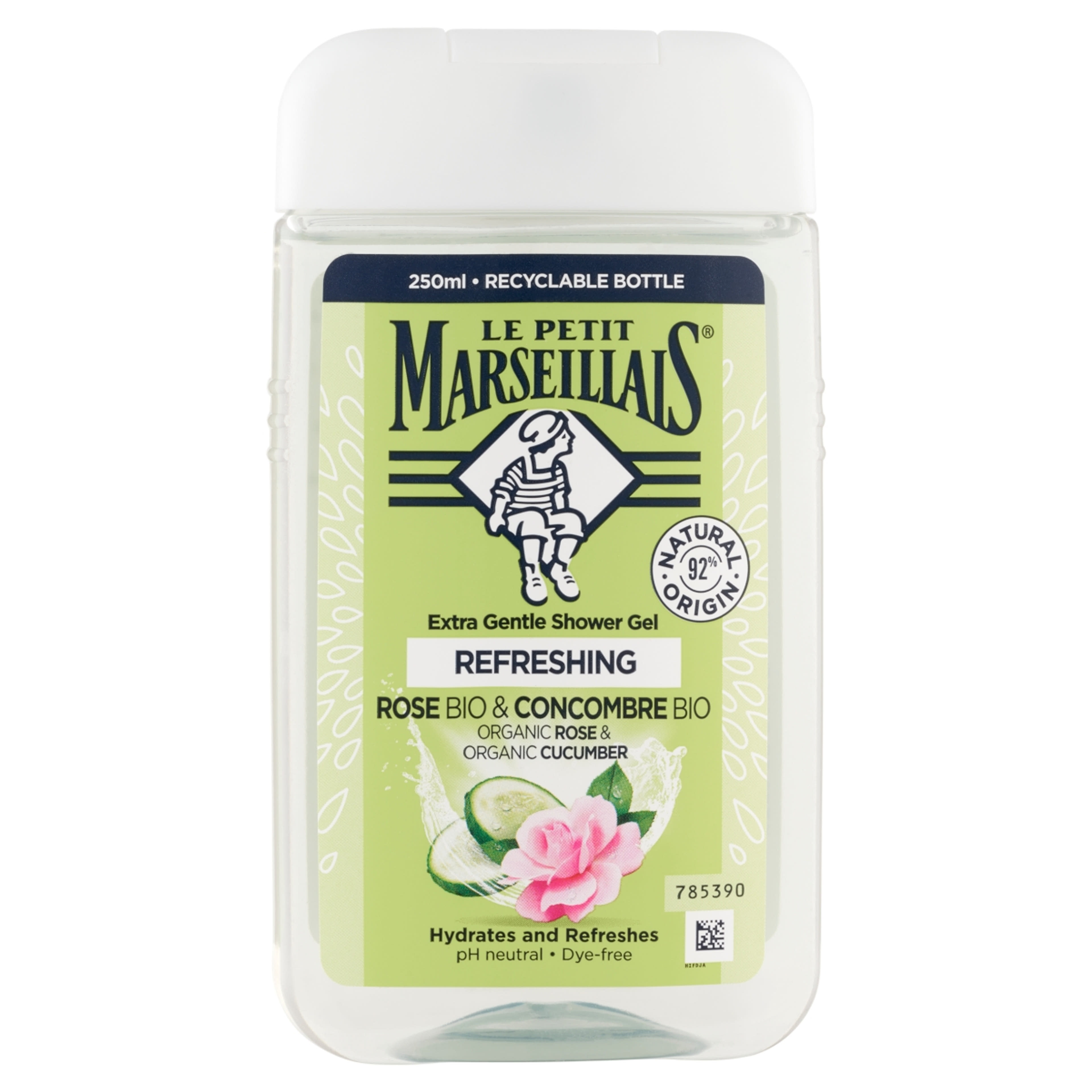 Le Petit Marseillais tusfürdő uborkával és organikus rózsával - 250 ml