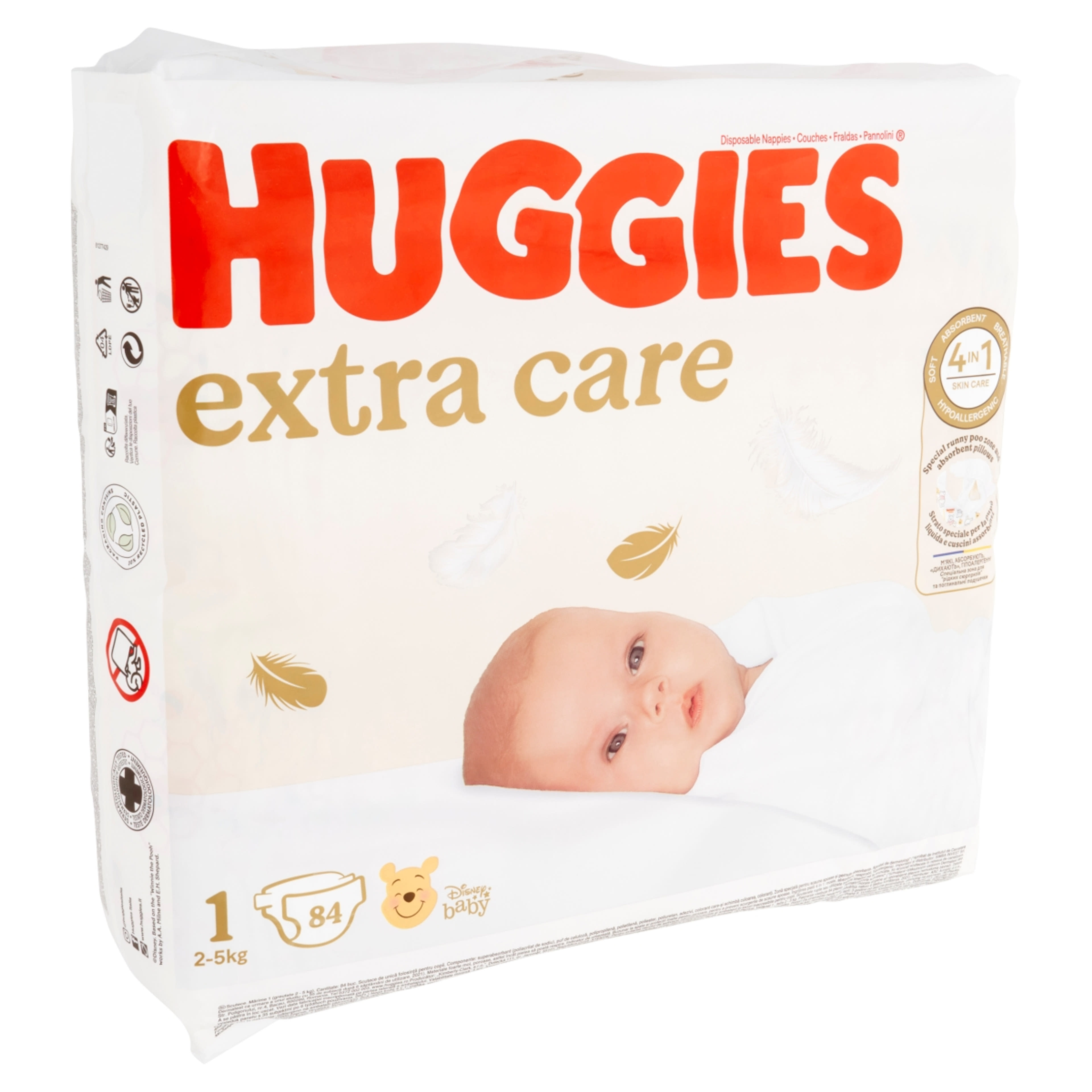 Huggies Extra Care 1 újszülött nadrágpelenka 3-5 kg - 84 db-2