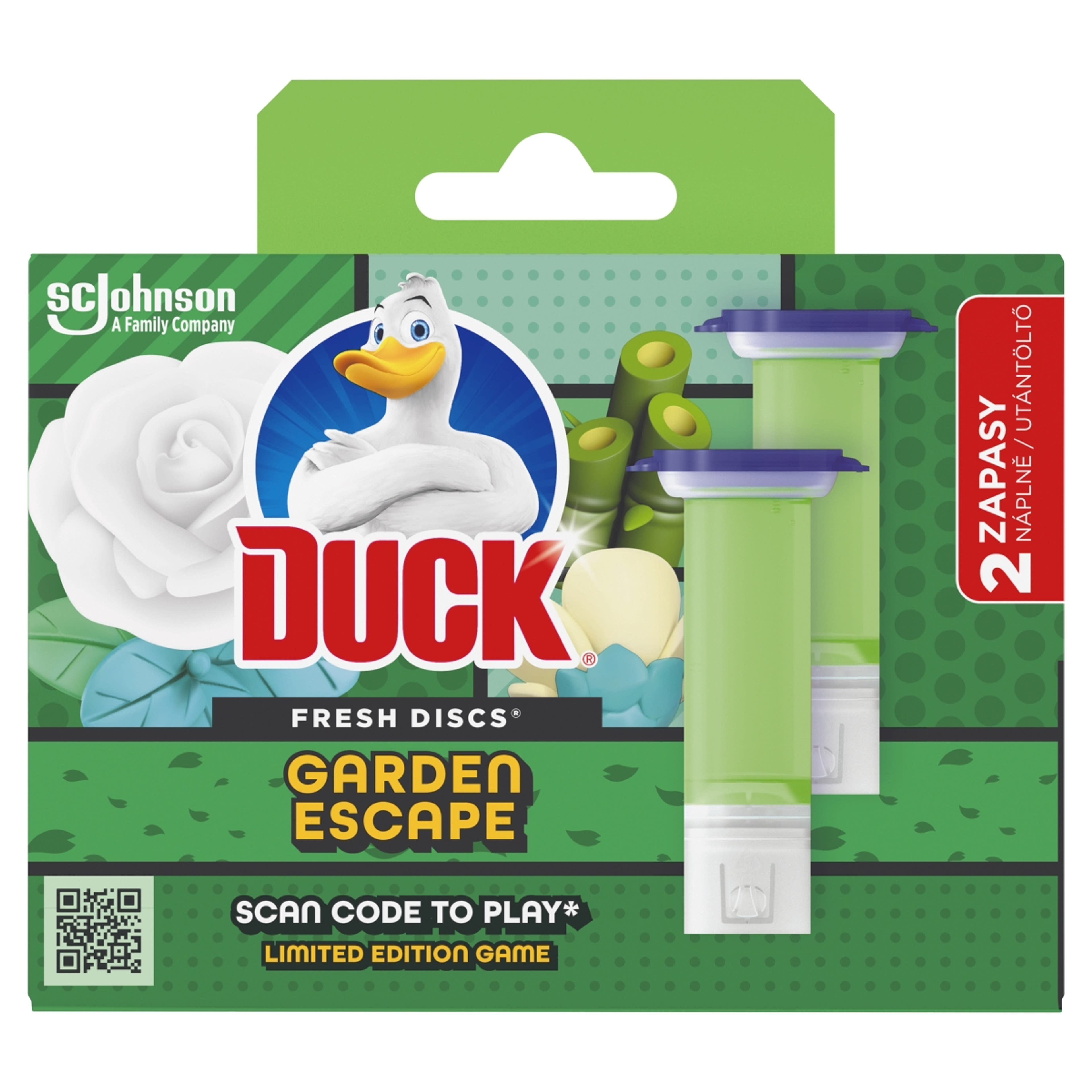 Duck Fresh Discs Garden Escape WC-öblítő korong utántöltő - 72 ml-1