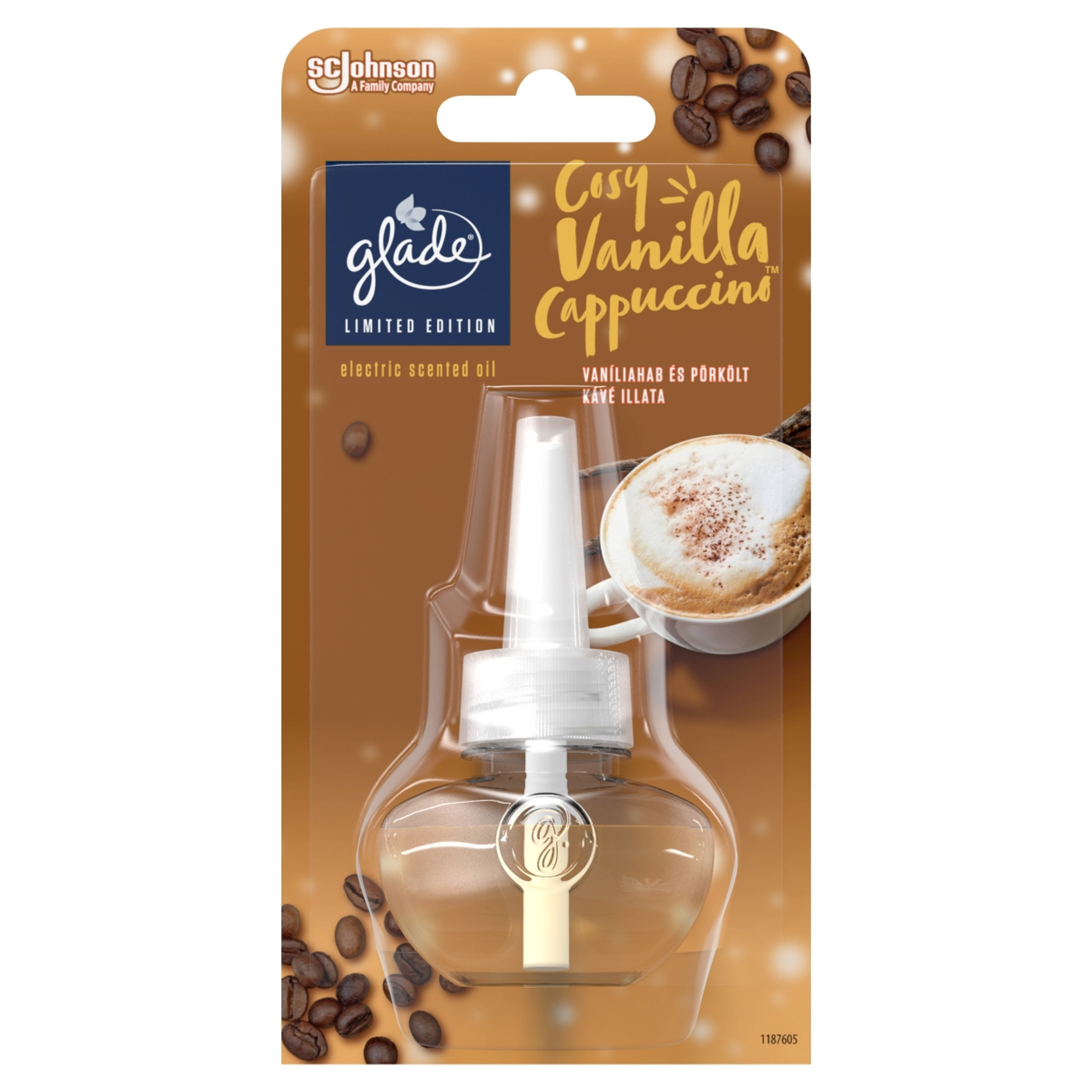 Glade Cosy Vanilla Cappuccino elektromos légfrissítő utántöltő - 20 ml