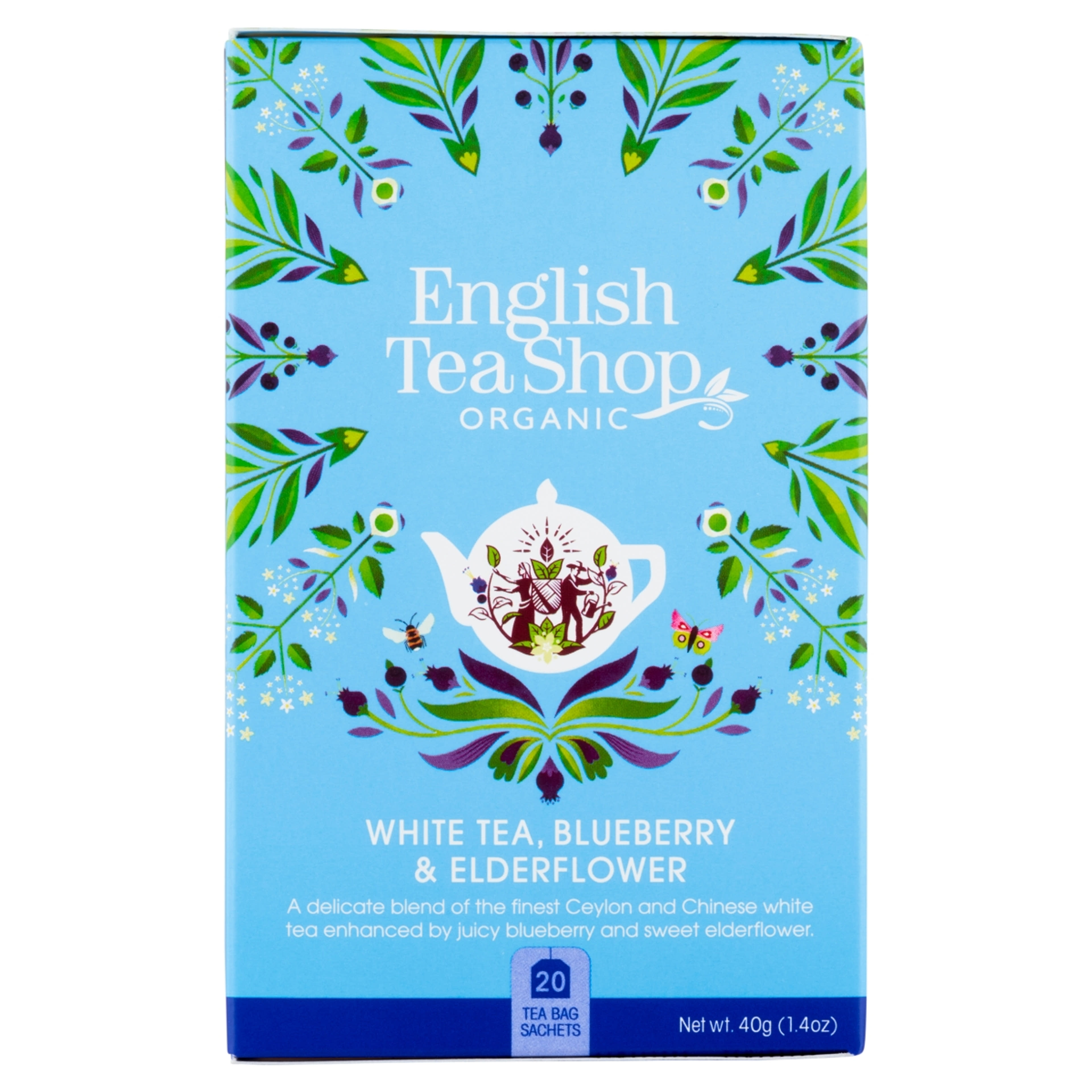 English Tea Shop bio fehér tea áfonya-bodza - 40 g
