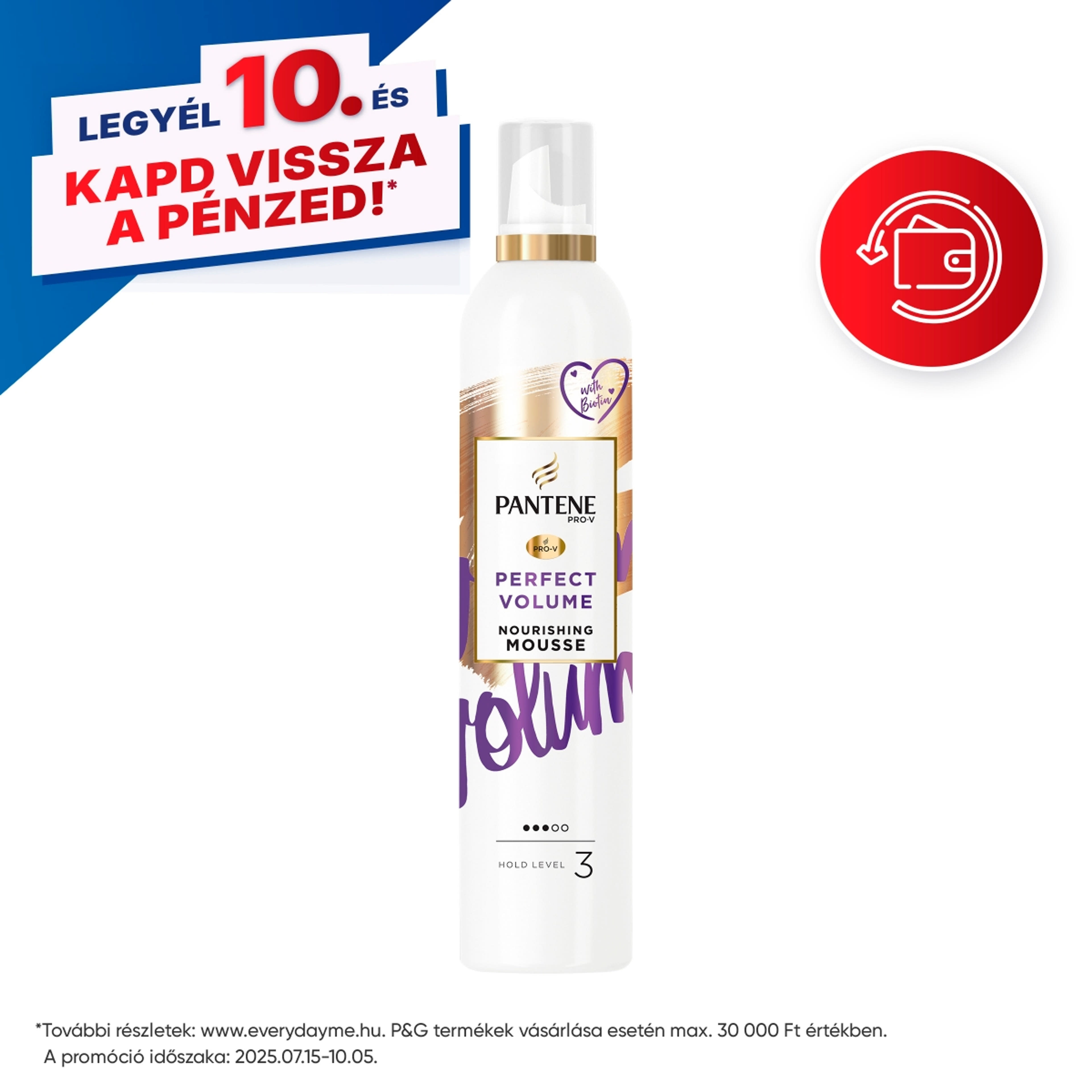 Pantene Pro-V Perfect-Volume hővédő hajhab biotinnal - 200 ml